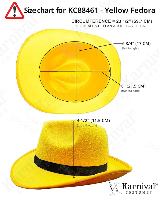 Sombrero Fedora Amarillo Adulto Disfraz 20s Gangster miniatura 2