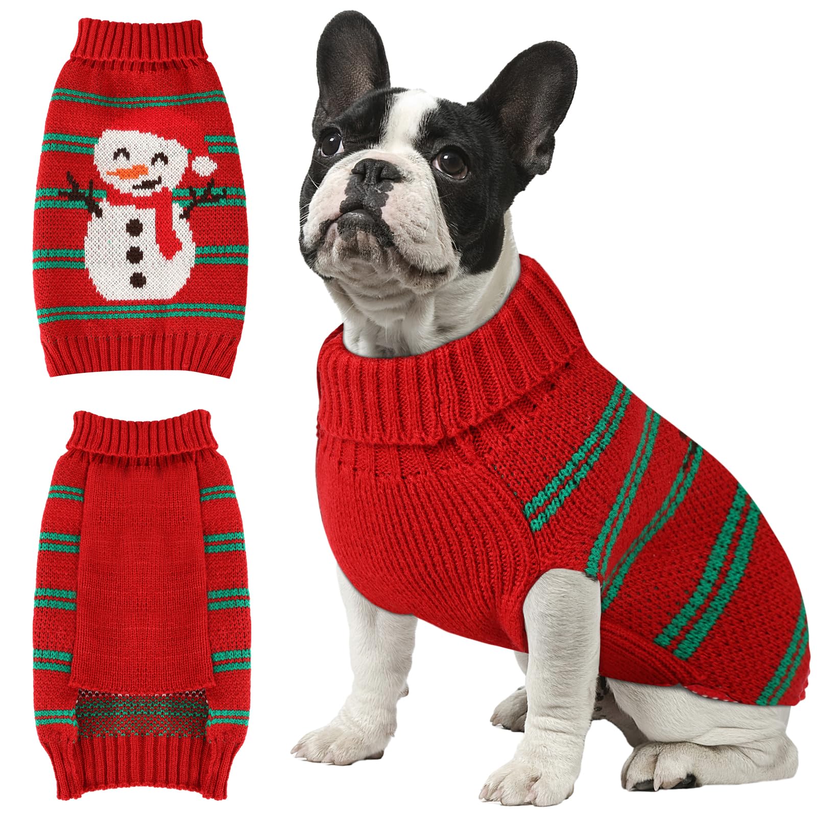 Christmas Dog Sweaters for Small Medium Large Dogs Girl, Soft Warm Pup Dogs Shirt, Turtleneck Double Knitting Collar for Outdoors Playing, Warm Dog Cat Clothes, 2XL