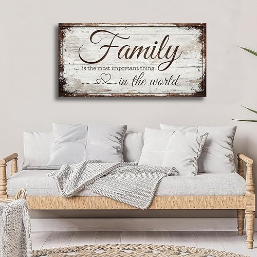 Miniatura 26 de Arte de pared en lienzo con citas inspiradoras para el hogar y la familia, arte de pared con texto en inglés «Home Sweet Home» enmarcado, con citas