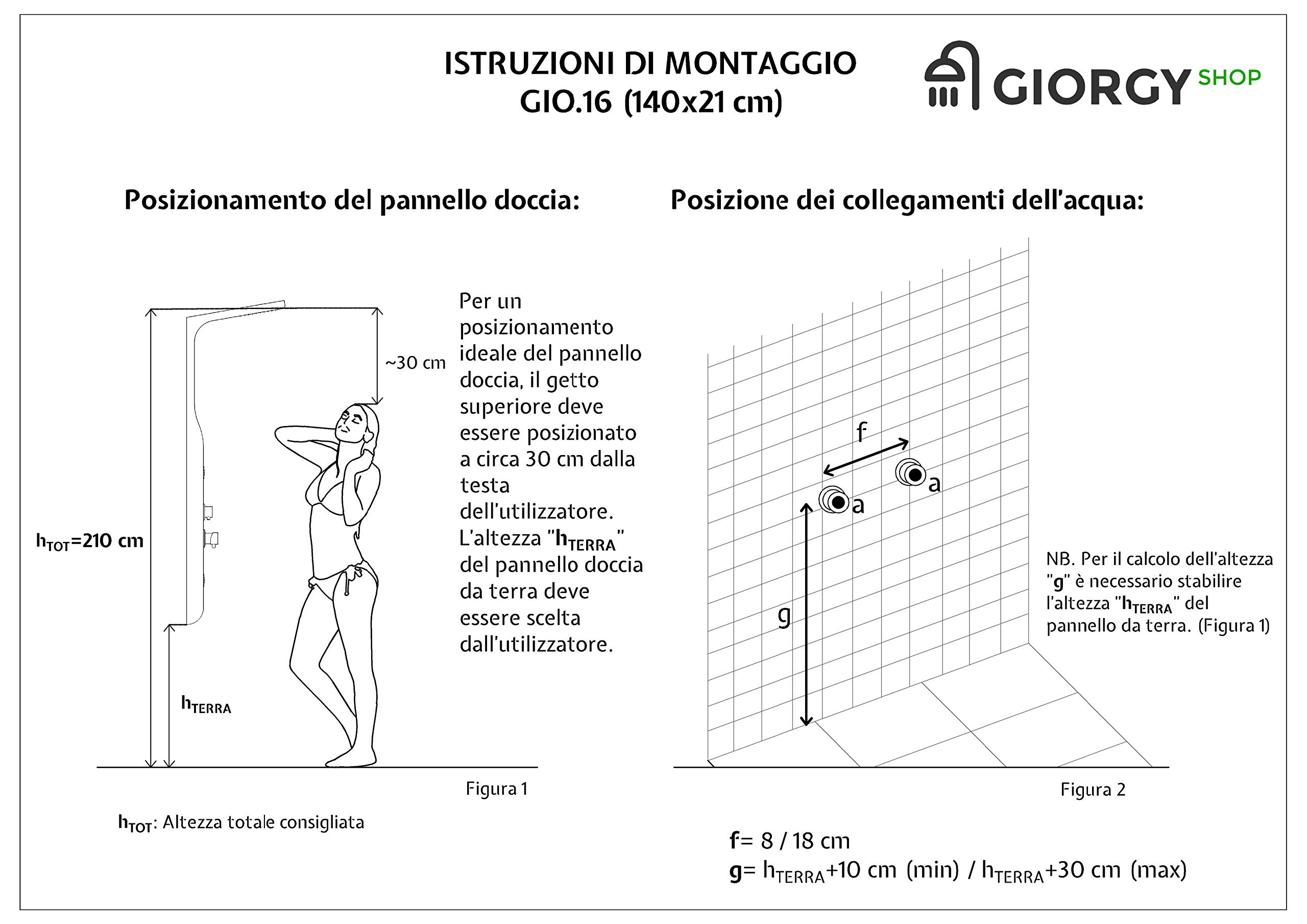 Pannello doccia idromassaggio in ABS verniciato a polvere finitura bianco opaco