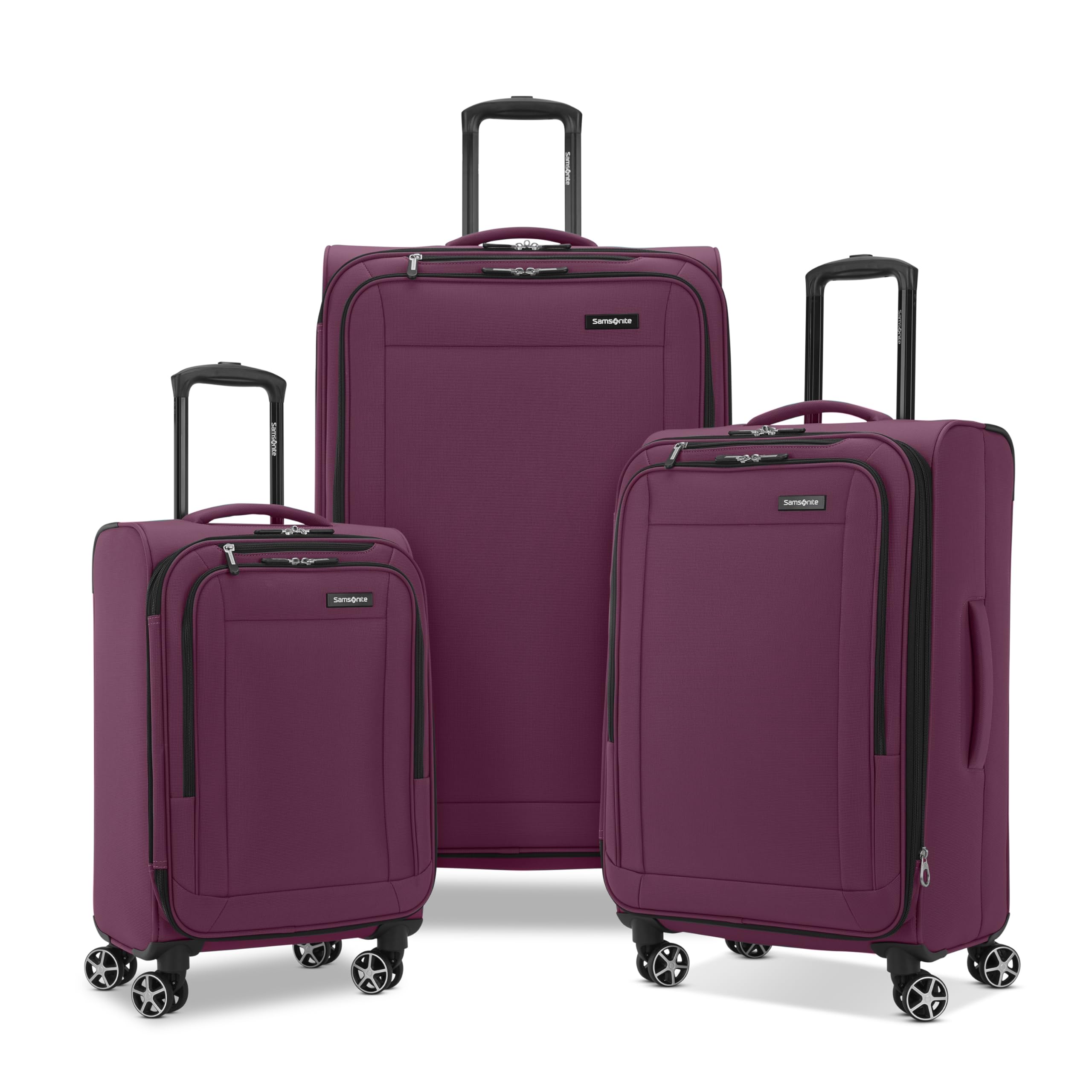 SamsoniteSaire LTE Softside Expandable Luggage with Spinners | Raspberry | 3PC (CO/MED/LG)