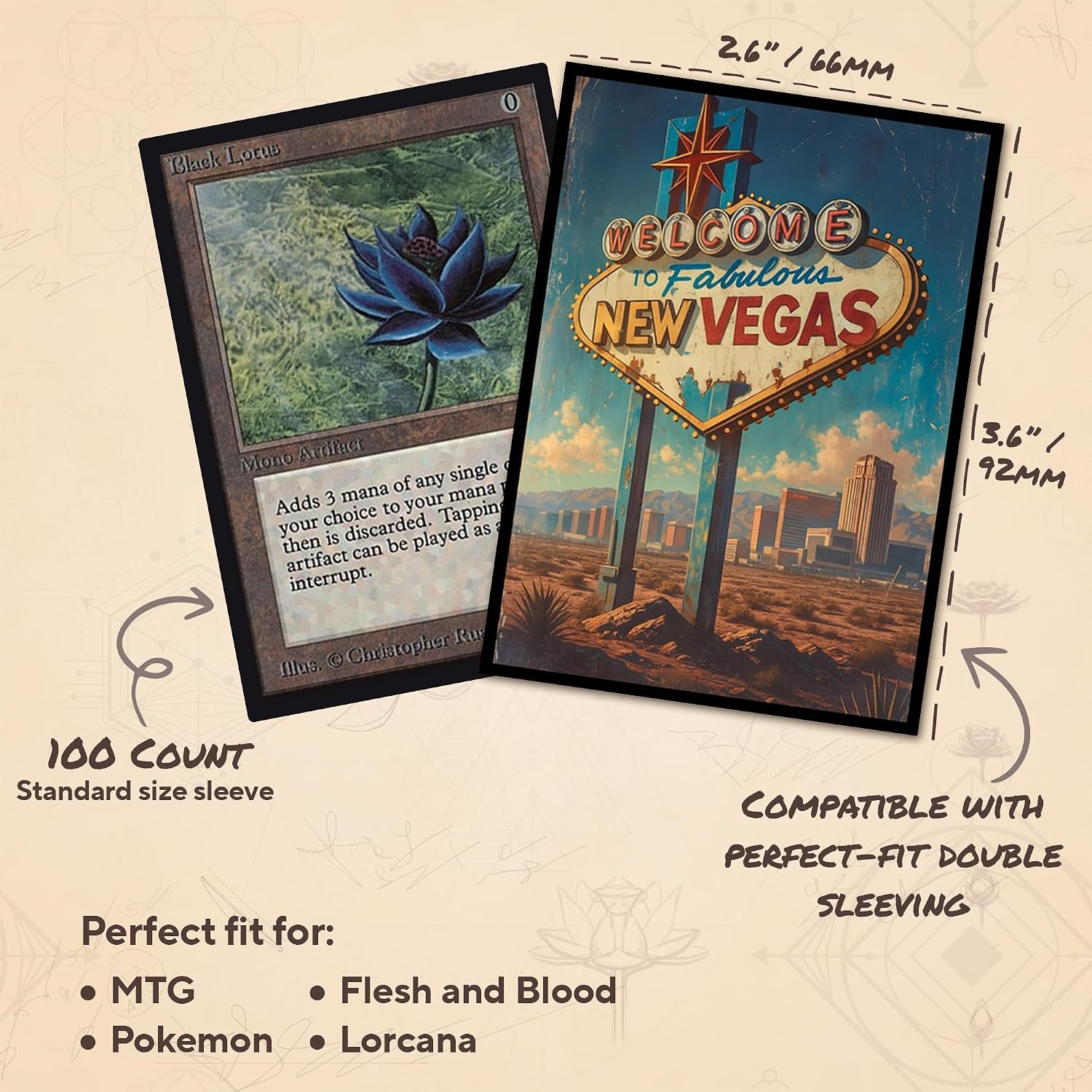 The Last Jackpot MTG Card Sleeves (Smooth) - 104 Count Standard Size TCG Sleeves - Compatible with Magic The Gathering - Double Sleeving - Original Art Design, Premium Protection