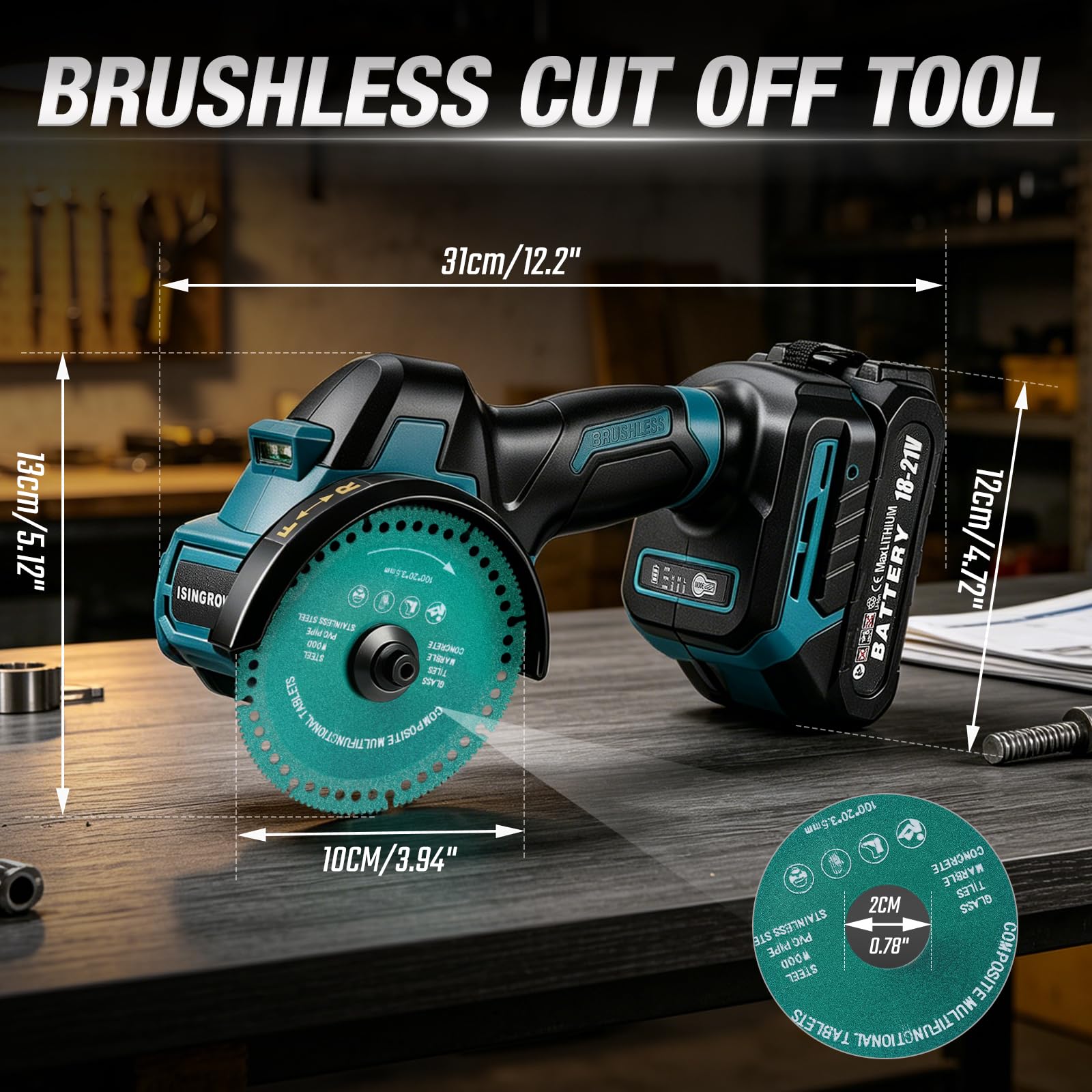 Cordless Cut Off Tool - 4 Inch Mini Saw -7