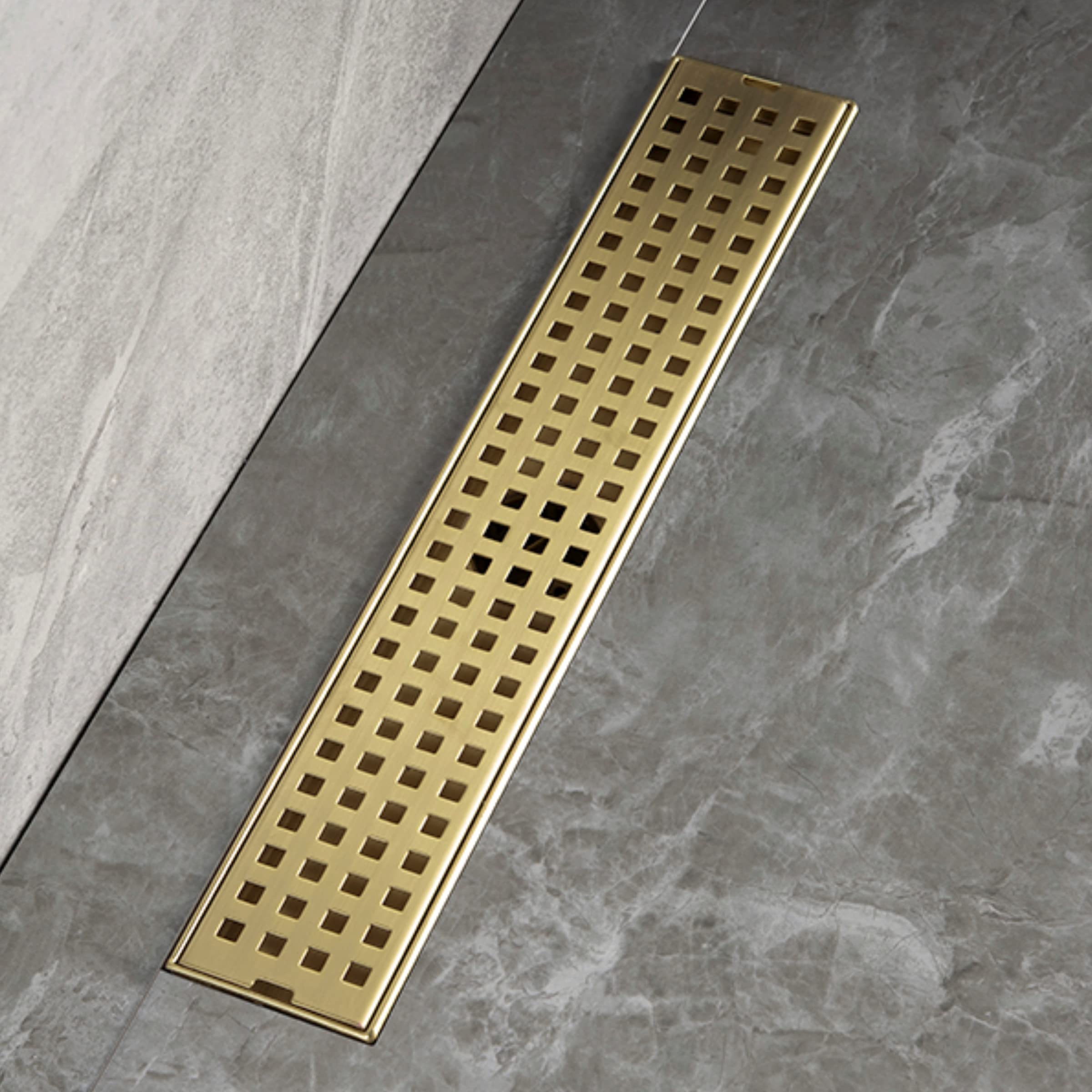 Ruhe® Palo Luxury PVD Coating Shower Drain Channel | 18 x 4 Inch Waste Water Floor Drain Channel with Cockroach Trap & Side Hole | 304 Grade Stainless Steel Invisible Shower Drain Channel (Color - Yellow Gold) (B0BVFDXSQ4) Amazon Price History, Amazon Price Tracker