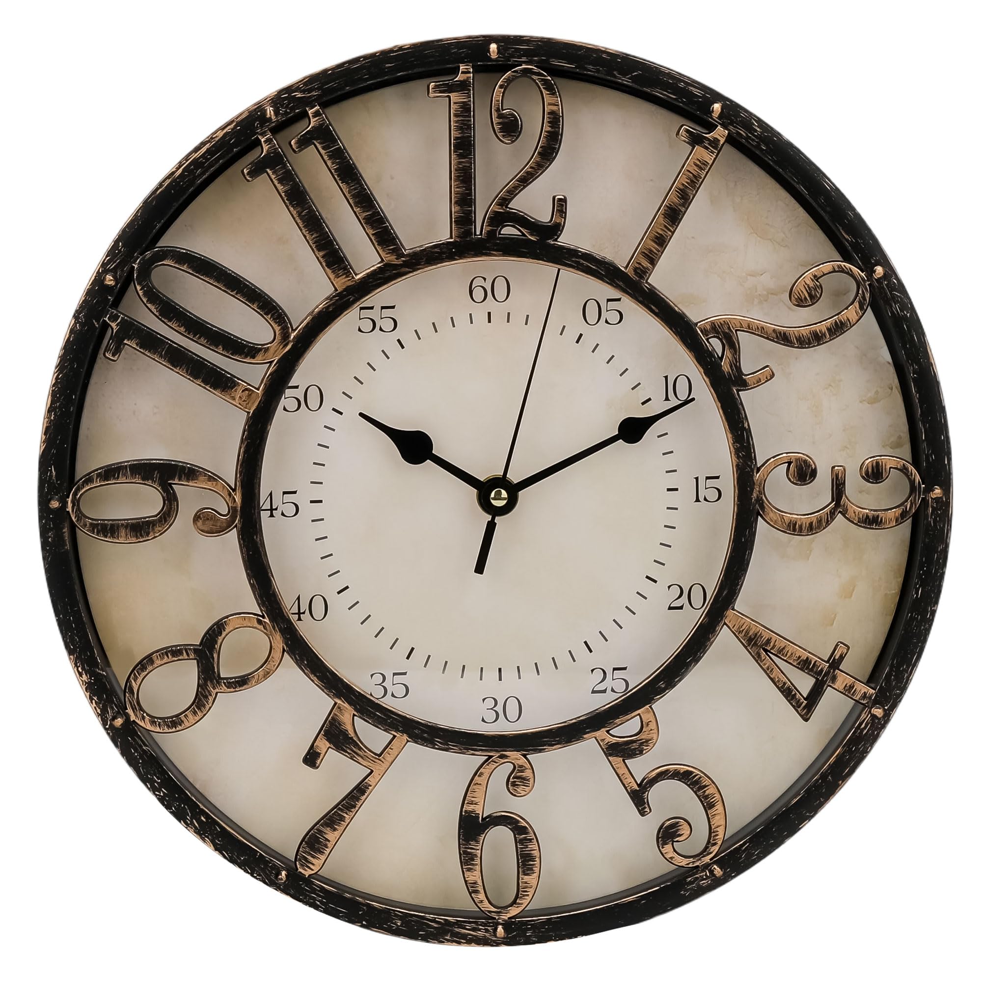 Horloge murale vintage lisible et silencieuse pour decorer sans bruit