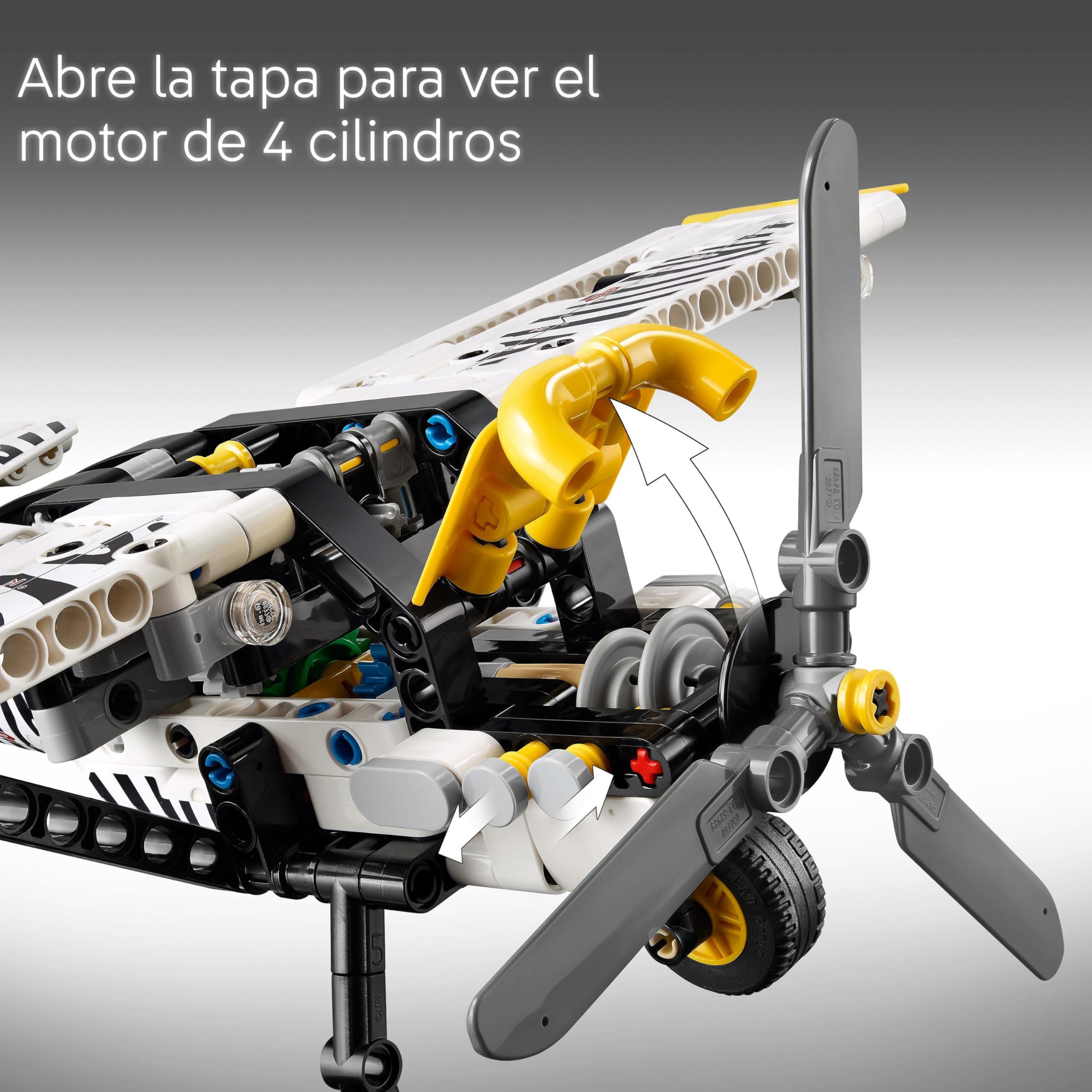 LEGO Technic Avioneta Maqueta de Avión de Juguete, Modelo de Aeroplano con Diseño de Cebra, Juego de Ingeniería, Regalo de Cumpleaños para Niños y Niñas de 8 Años o Más 42198