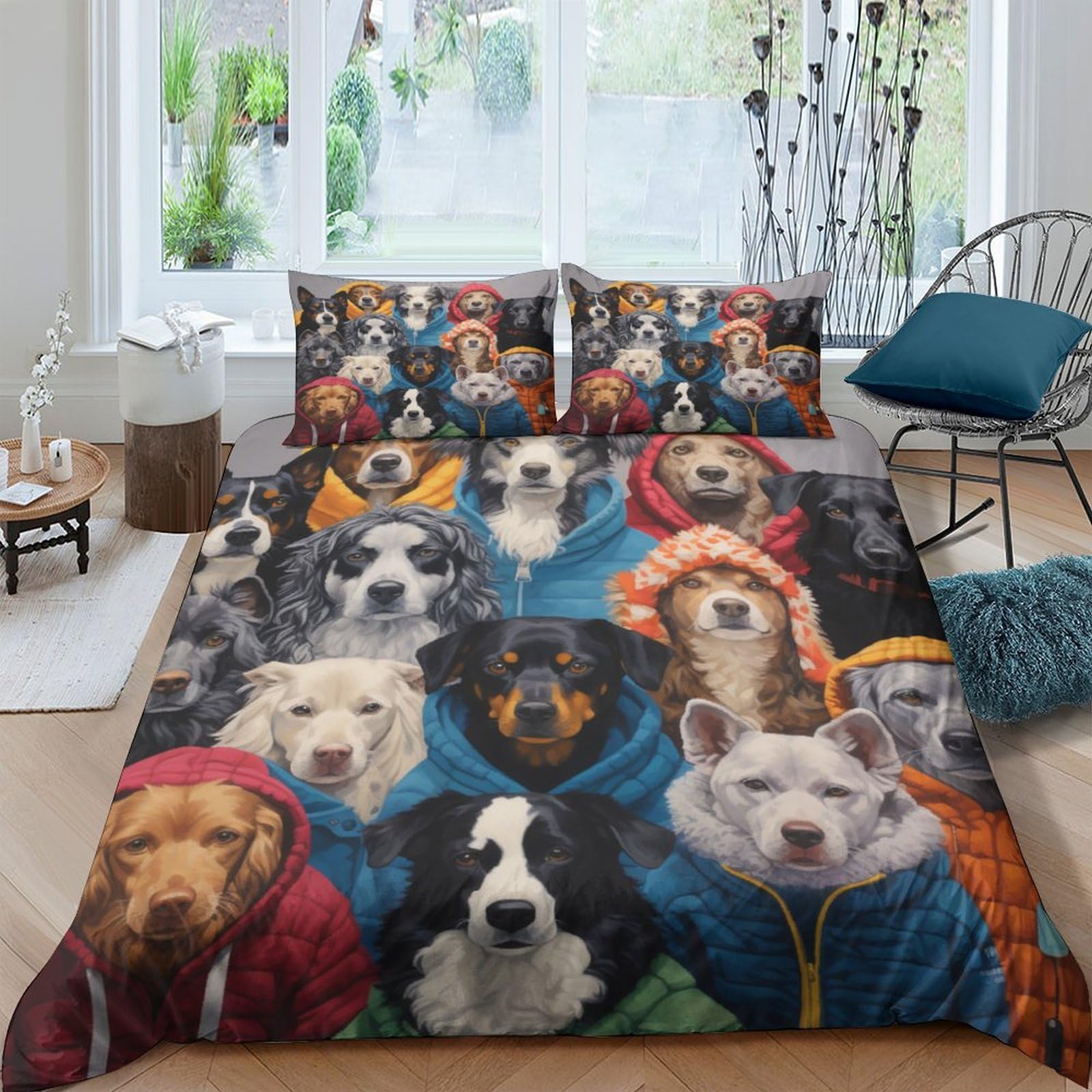 Housse de couette pour garçons lit King size, parure de lit animaux ICOBES 220x240