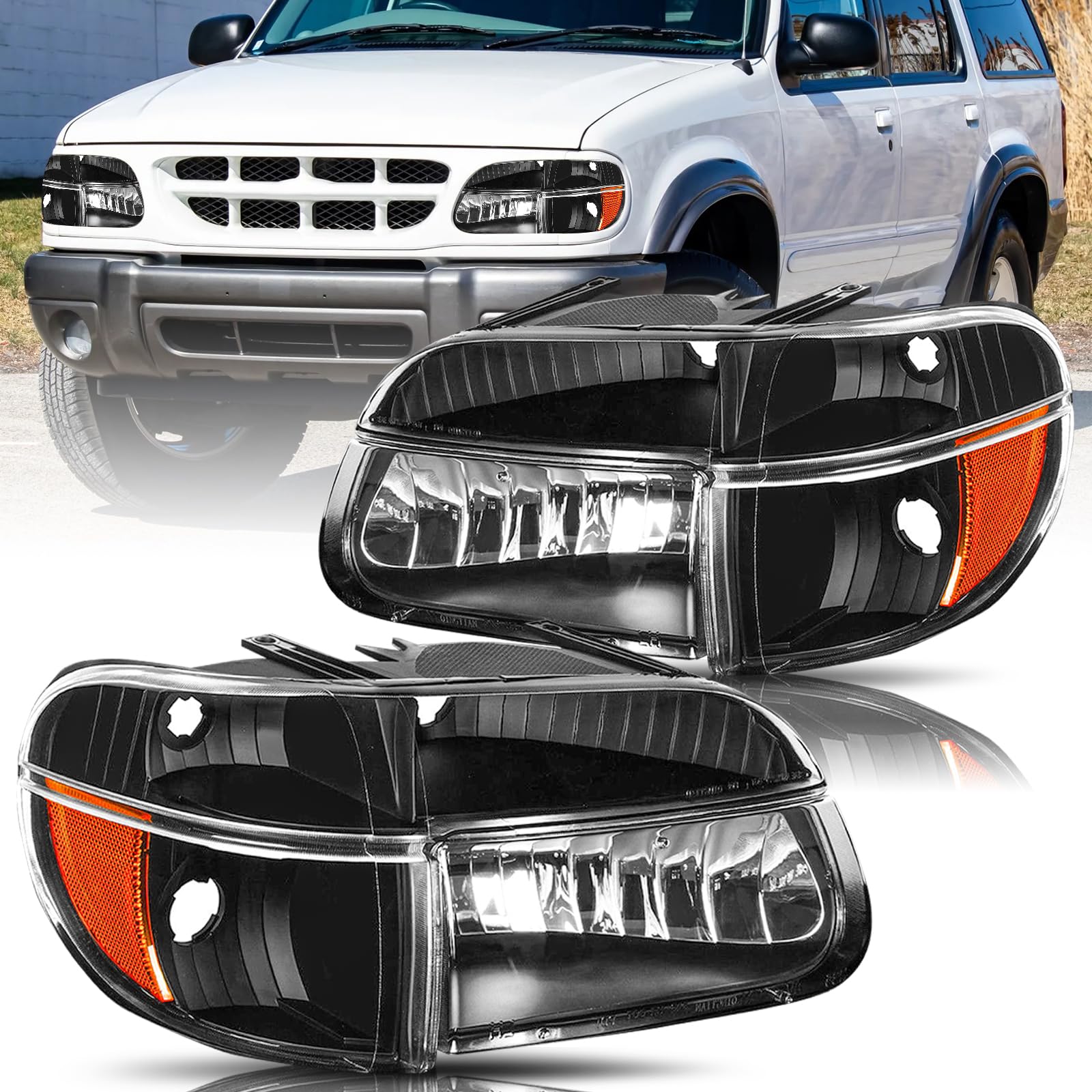 Amazon.com: BRYGHT Headlight Assembly Fit for 95 to 01 Ford