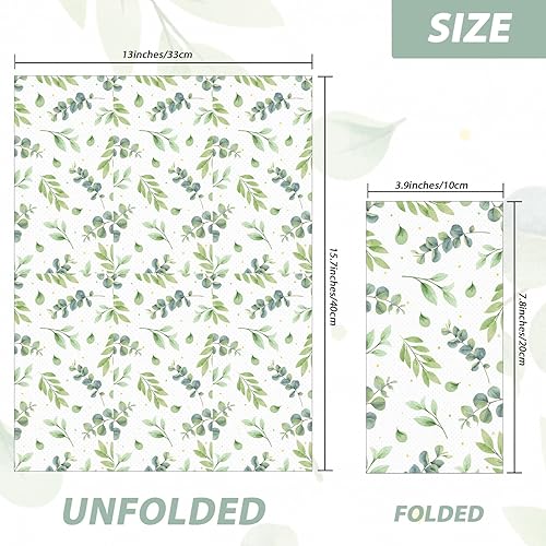 Miniatura 2 de 50 servilletas desechables de papel de eucalipto para invitados, toallas de papel suaves y absorbentes, para baño, cocina, fiestas, cenas o eventos