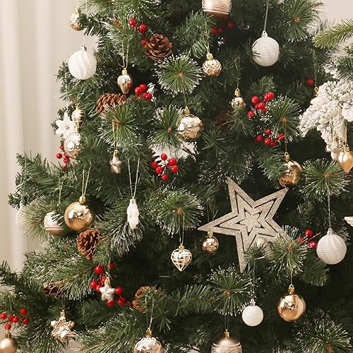 Vista 14 de Juego de adornos de bola de Navidad, 88 piezas de plástico inastillables para colgar en el árbol de Navidad, decoración para interiores del hogar