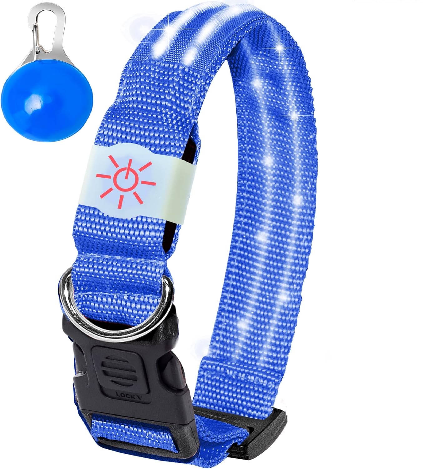Collar Luminoso Perro de Mascota, 3 Modos Collar Luz Perro con Recargable y Impermeable, Ajustable Collares LED para Perros Pequeños/Medianos/Grandes