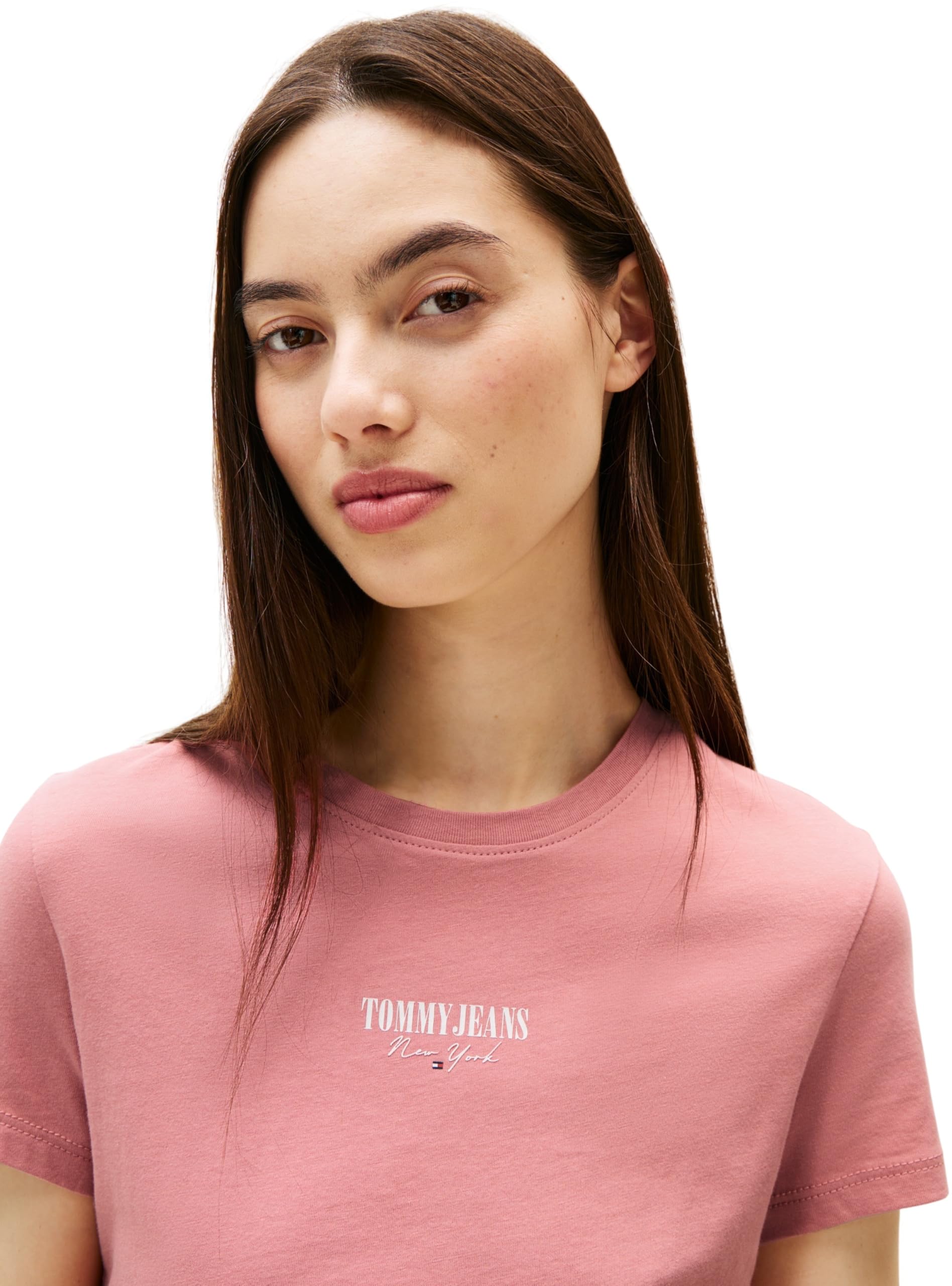 Tommy Jeans Camisetas de Manga Corta Pack de 2 Mujer Essential Logo tee Cuello Redondo