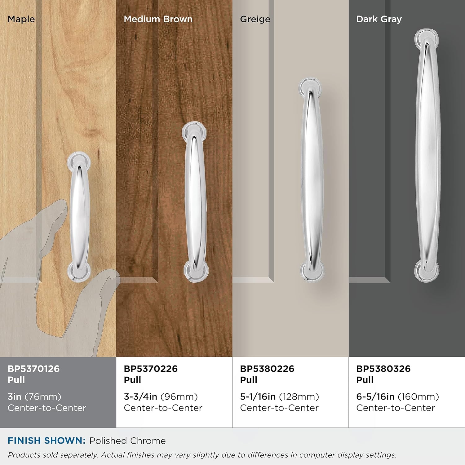 Polished Chrome 3" Cabinet Bar Pull with Mounting Hardware