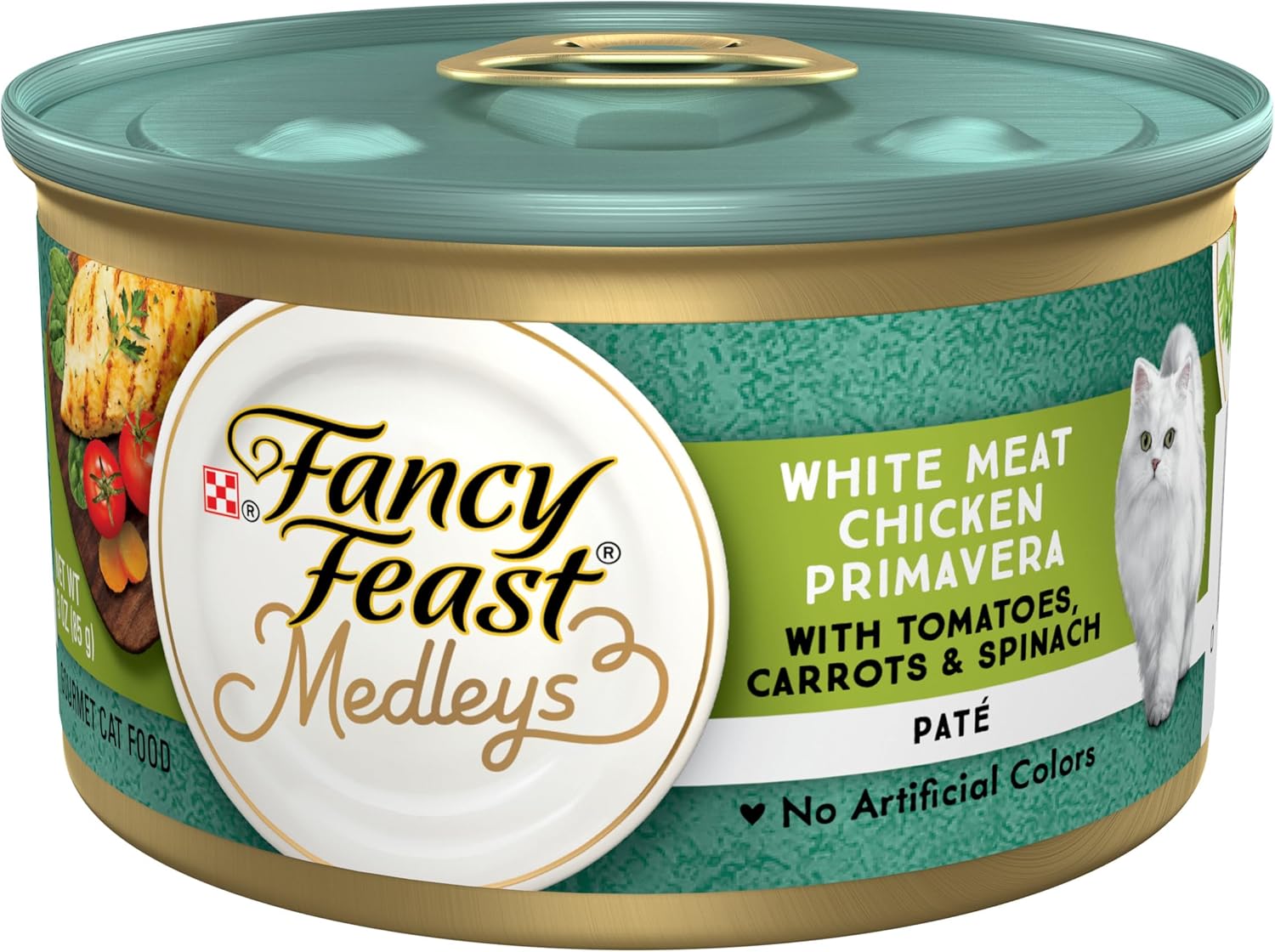 Purina Fancy Feast Pate Wet Cat Food, Medleys White Meat Chicken Primavera With Garden Veggies - (Pack of 24) 3 oz. Cans
