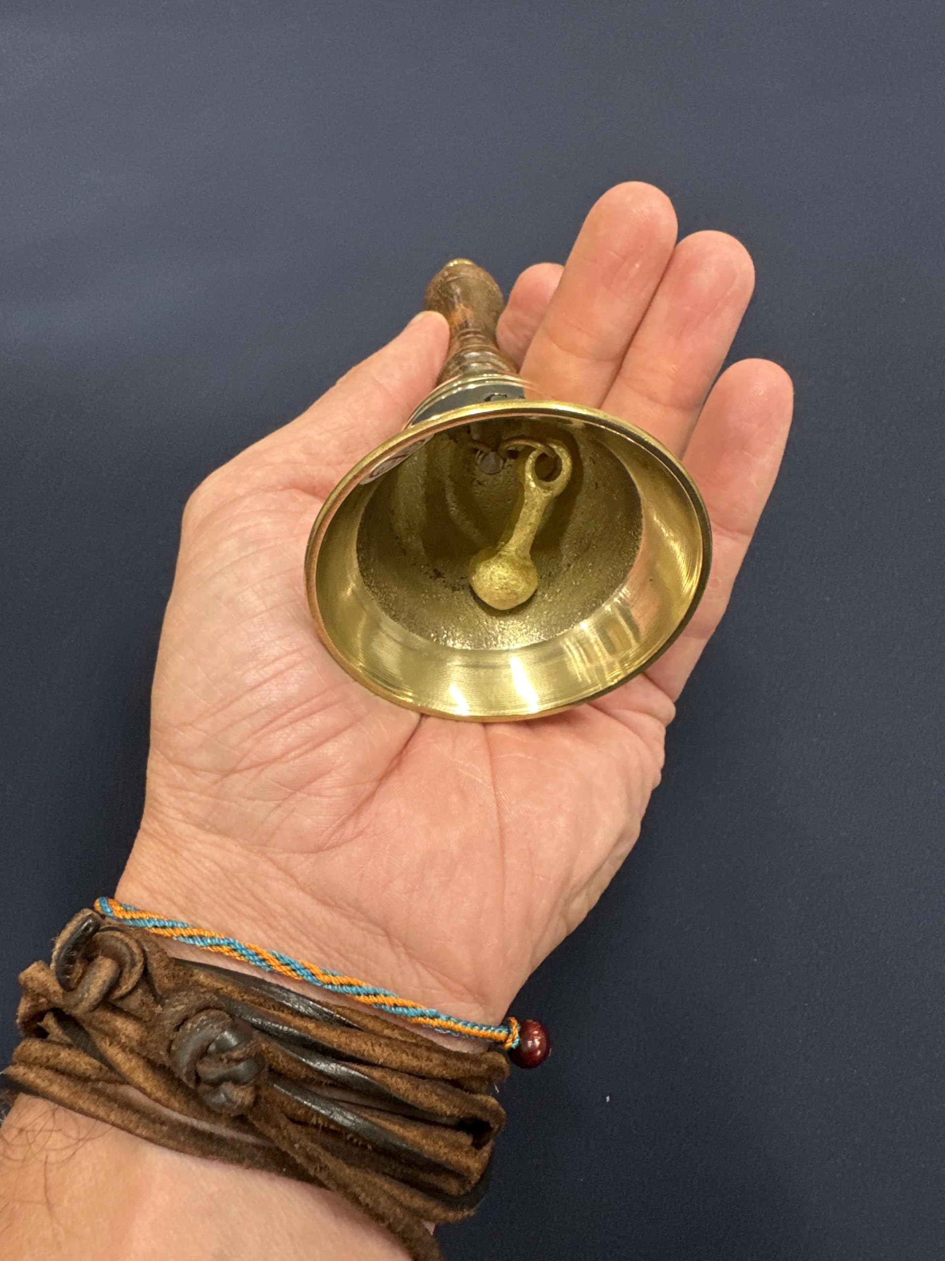 NKlaus Captain's Bell 13 cm Brass Gold Engraved Hand Bell Service Bell 14627 - Image 4