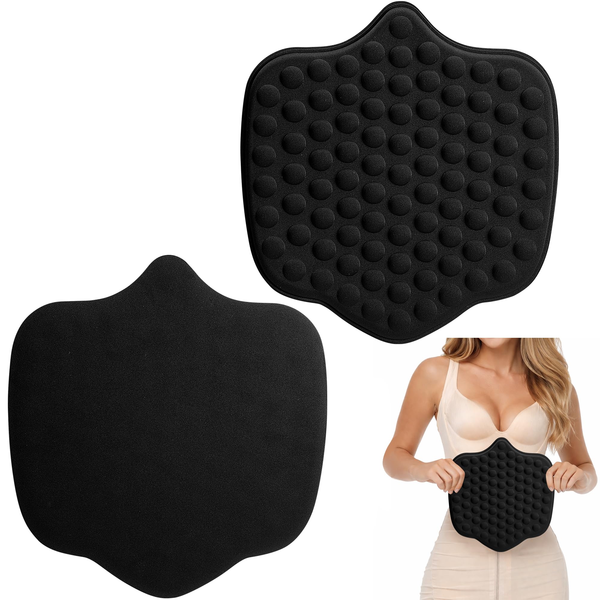 Wehhbtye 2 Pcs Post Surgery Lipo Foam Ab Pads, Abdominal Liposuction Board | Waist Anti Sagging Function, Resilient Memory 11.8'' x 5.5" Foam Core, Breathable Soft Fabric, Ergonomic Curve Fit