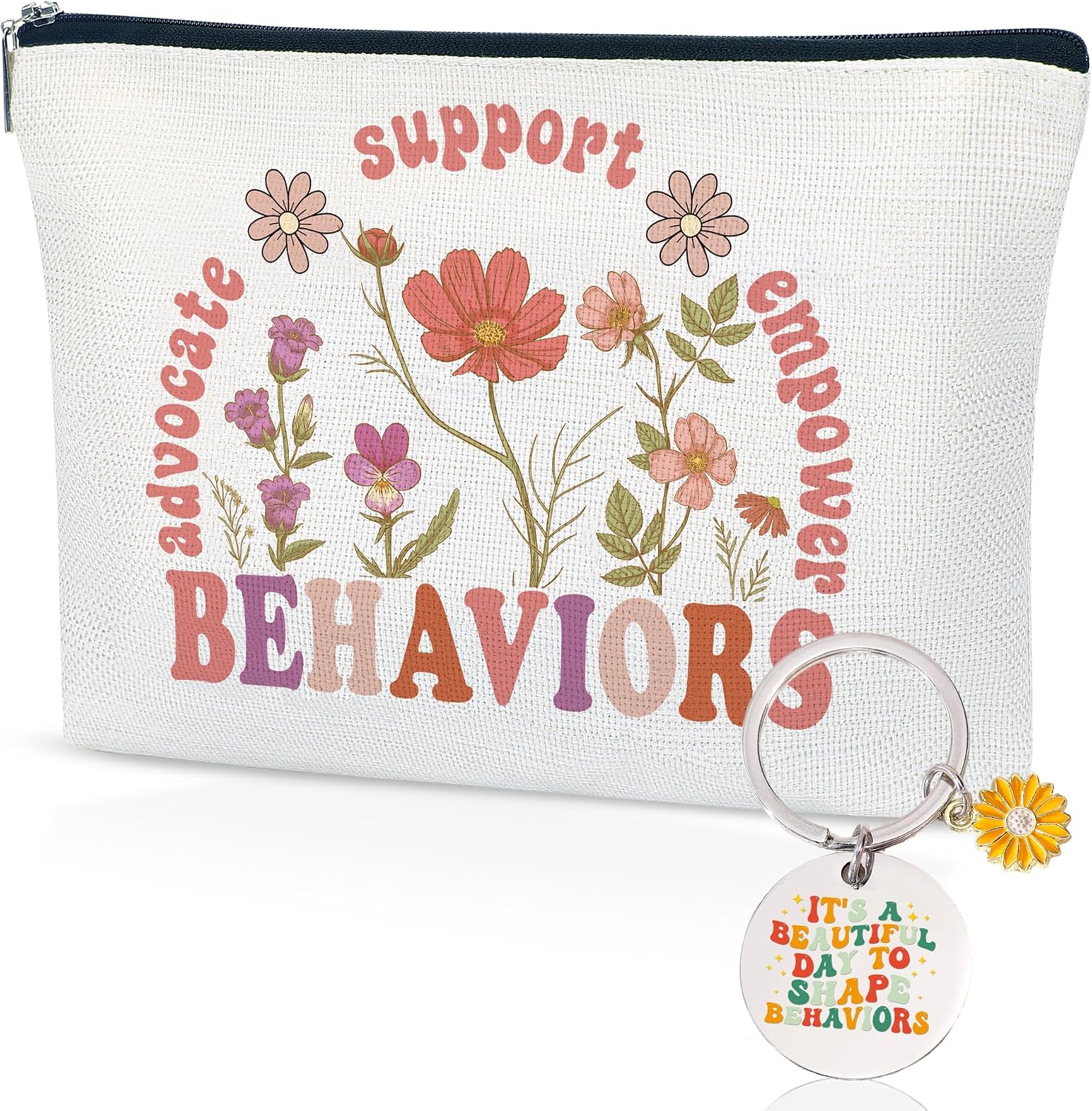 Nail Tech Makeup Bag with Keychain, Nail Technician Gifts for Women, Waterproof Cosmetic Pouch Organizer for Manicurist Appreciation, Birthday, Graduation & Christmas