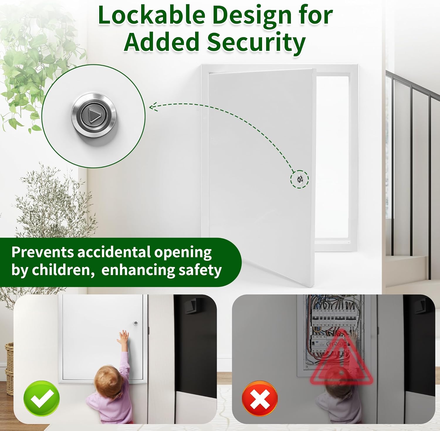 24 x 36 Access Panel for Drywall, Thicken 1.2mm Ceiling Access Panel for Drywall, Lockable with Key, Flush Mount Wall & Plumbing Access Panel