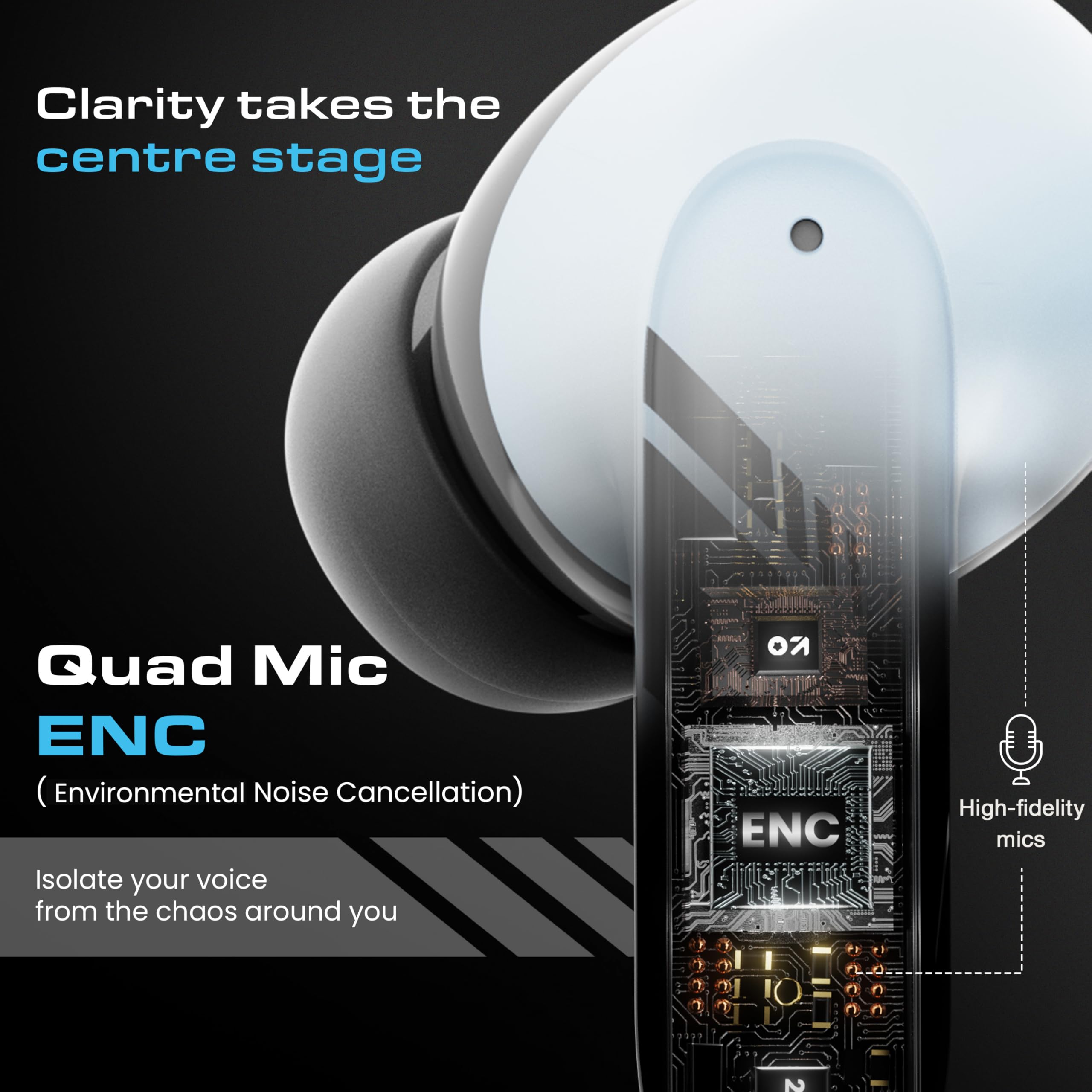 GOBOULT Z40 Pro v2.0 in Ear Earbuds with ANC, 100H Playtime, Amp App Support, Active Noise Cancellation, Quad Mic ENC, Dual Device Pairing, 13mm Driver, Bluetooth 5.4 Wireless (Cloud Blue) — Amazon image 8