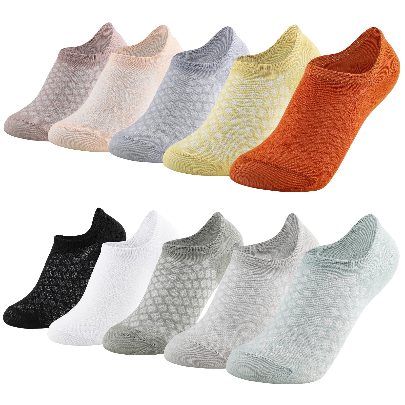 Calcetines Mujer Cortos, 10 Pares de Calcetines Unisex Tobilleros, Socks Tobilleros Algodón 35-38 Muy Adecuados para Escalar Montañas Correr Yoga