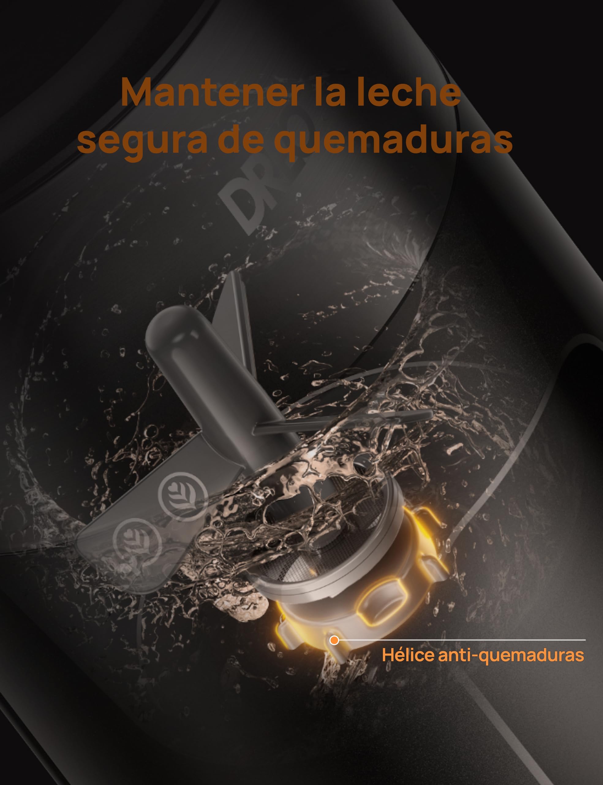 DREO Espumador de Leche Electrico, 8-in-1 Espumador Automático para Latte, Capuchino, Chocolate Caliente, 270ml Milk Frother de Acero Inoxidable, Espuma de Leche Caliente y Fría, LED, Fácil de Limpiar