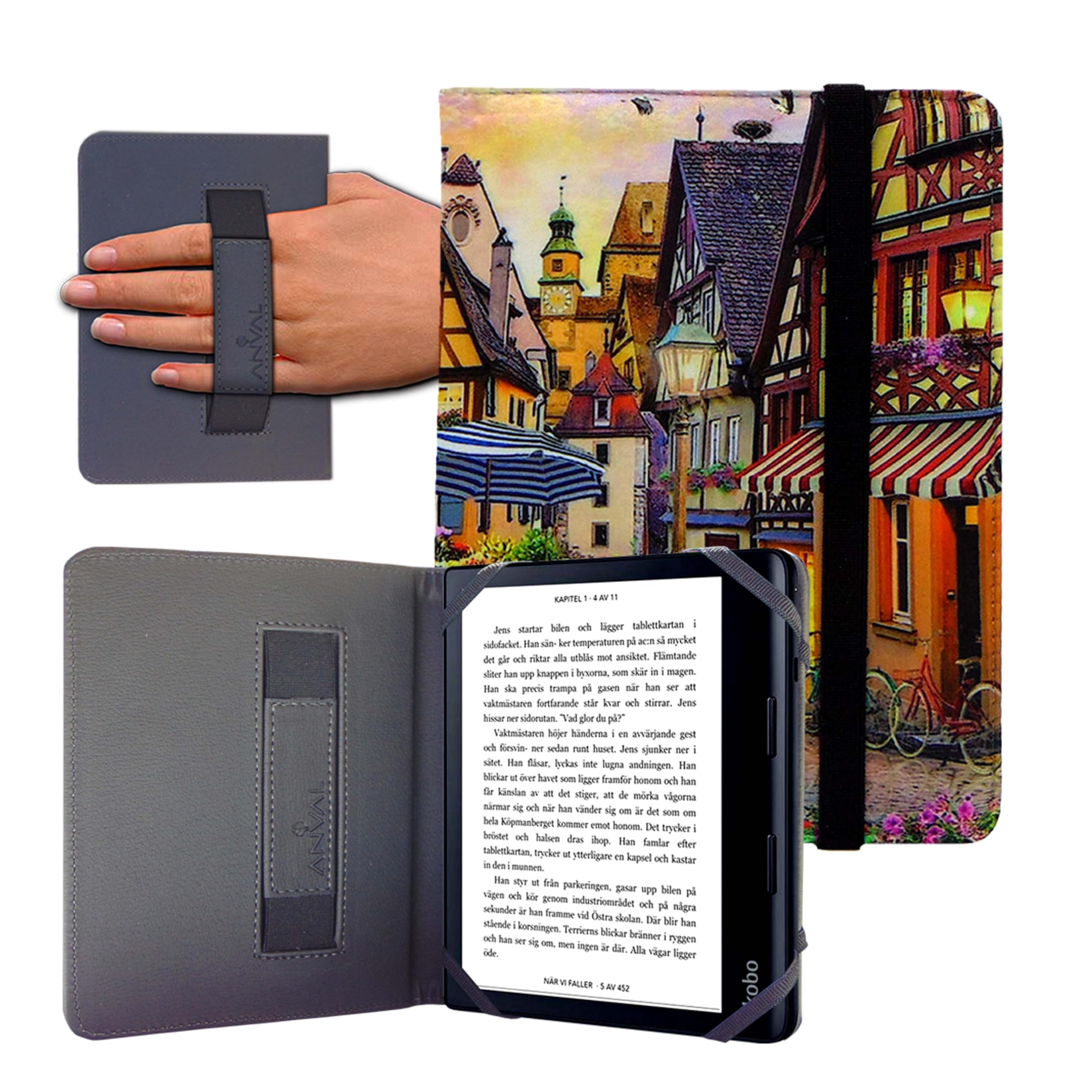 Funda para Libro electrónico eReader eBook de 6 Pulgadas - Kobo, Woxter, Tagus, BQ, Energy, SPC, Inves, Papyre, Wolder, Nolim - 6" Universal - elástico (173) — view 29