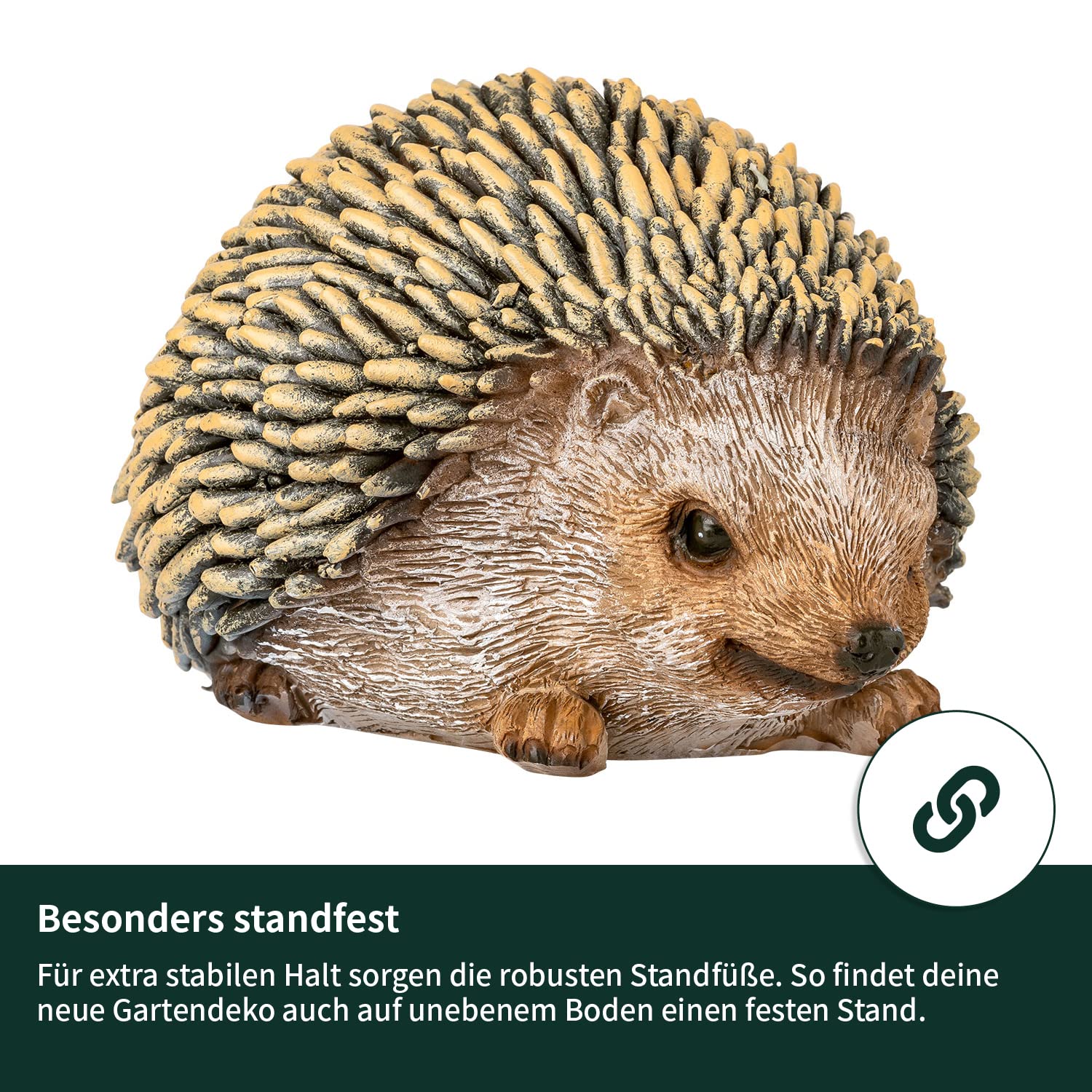 VERDOBA - Igel Dekofigur Garten - Gartendeko für draußen, wetterfeste Deko Gartenfigur - originelle Gartendeko Igel Figur aus Polyresin für den Garten