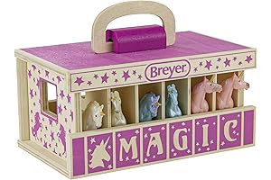 Breyer Horses Unicorn Magic Wooden Stable Playset with 6 Unicorns