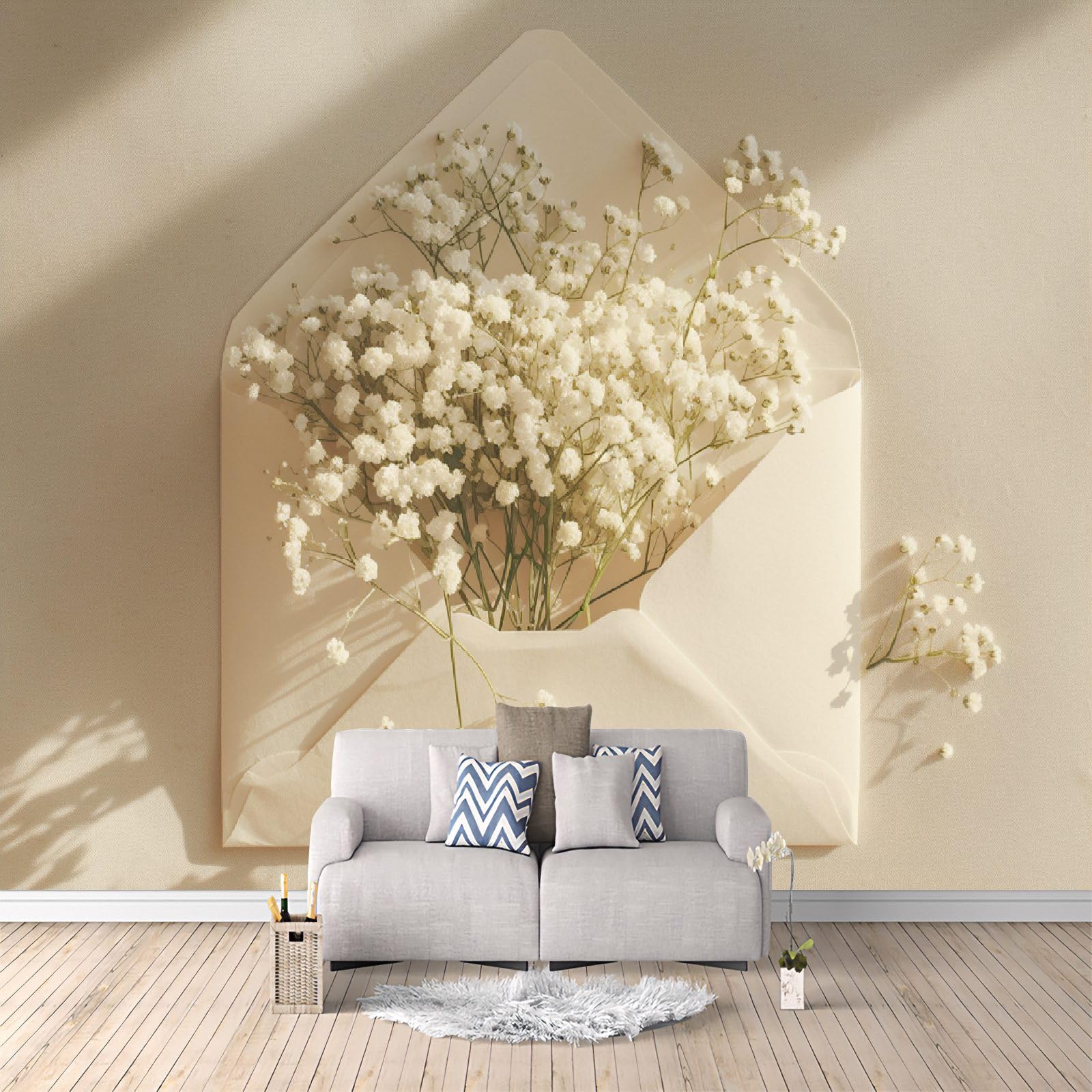 Carta da Parati in Tessuto Non Tessuto 450x315 cm 3D Buste Moda Piante Fiori Murale Moderna Fotografica Wallpaper Opaco Impermeabile Per Soggiorno Camera Letto Sala Ufficio Decorazione
