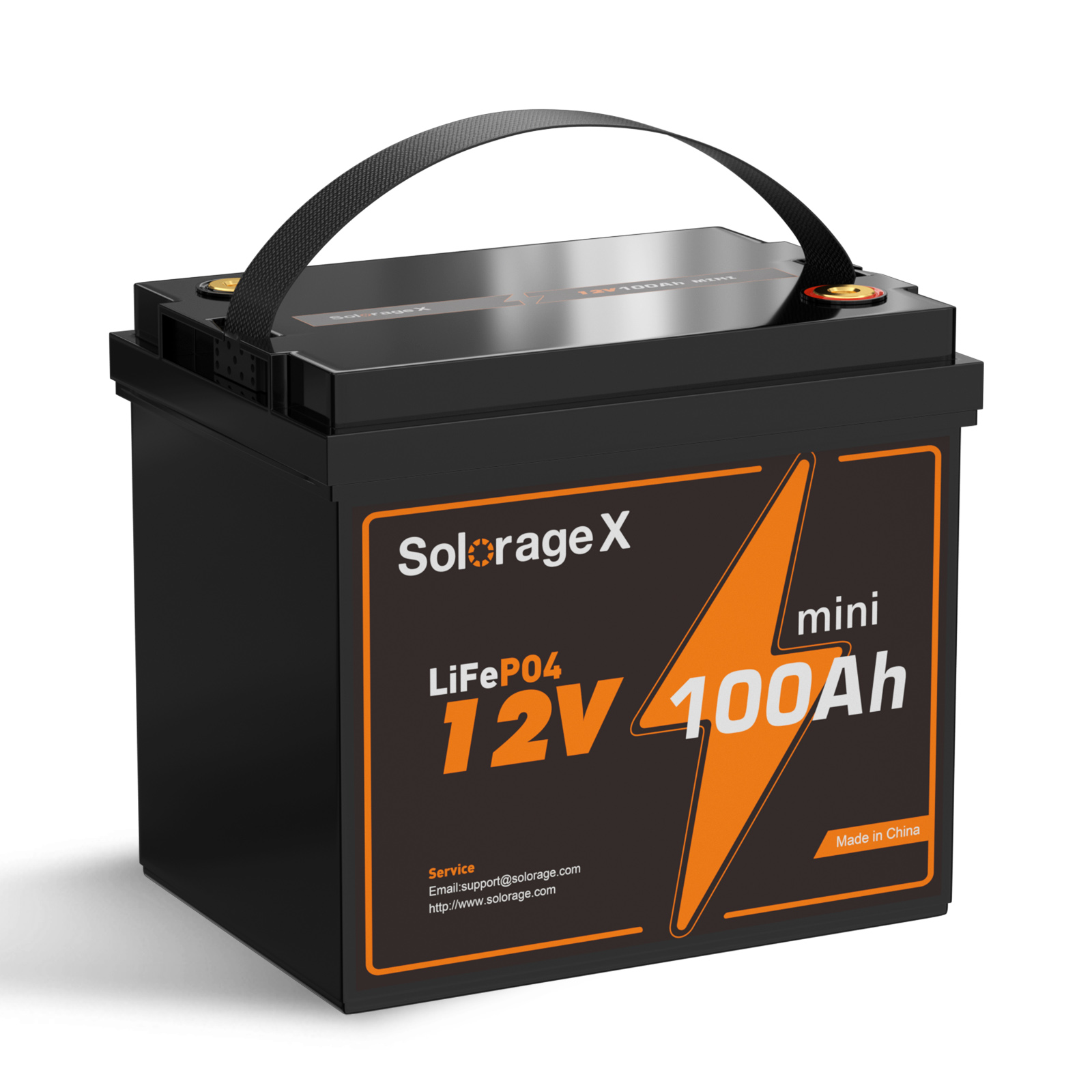 Solorage X 12V 100Ah Mini LiFePO4 Lithium Battery,100A BMS with