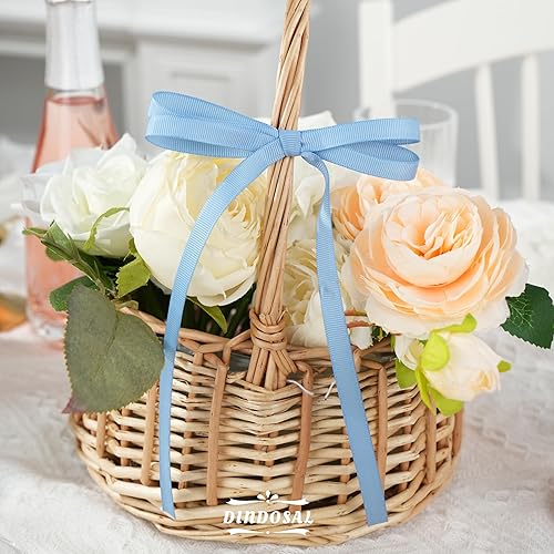 Miniatura 6 de Cinta de grogrén azul polvoriento, 38 pulgadas, rollo de 100 yardas, fina cinta azul polvorienta para manualidades, cinta de pelo azul sólido para