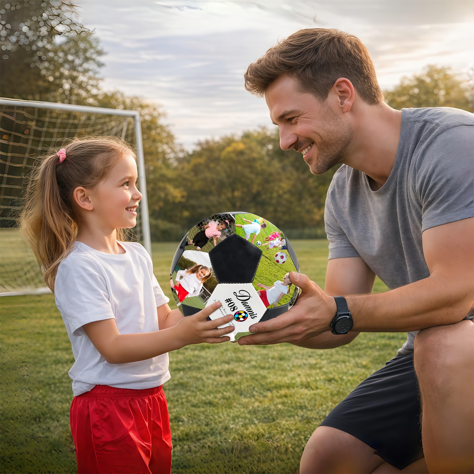 Ballon de Foot Personnalisé, Personnalisable avec Votre Photo, Nom ou Texte, Cadeau Anniversaire Homme & Femme, Cadeau pour Fan de Football, Papa, Remise des Diplômes