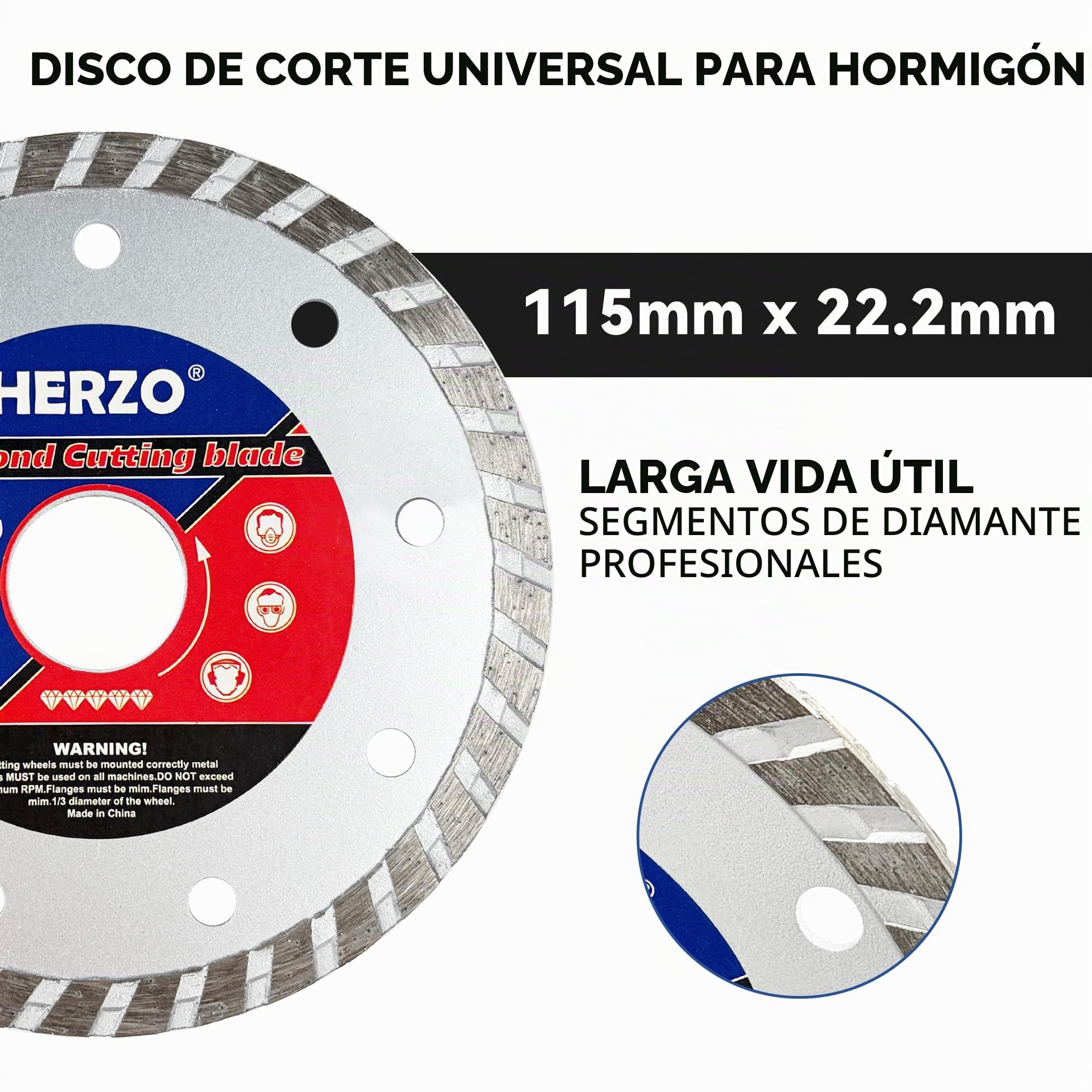 HERZO 115/125 mm Guía de corte con racor de aspiración para cortar, Negra