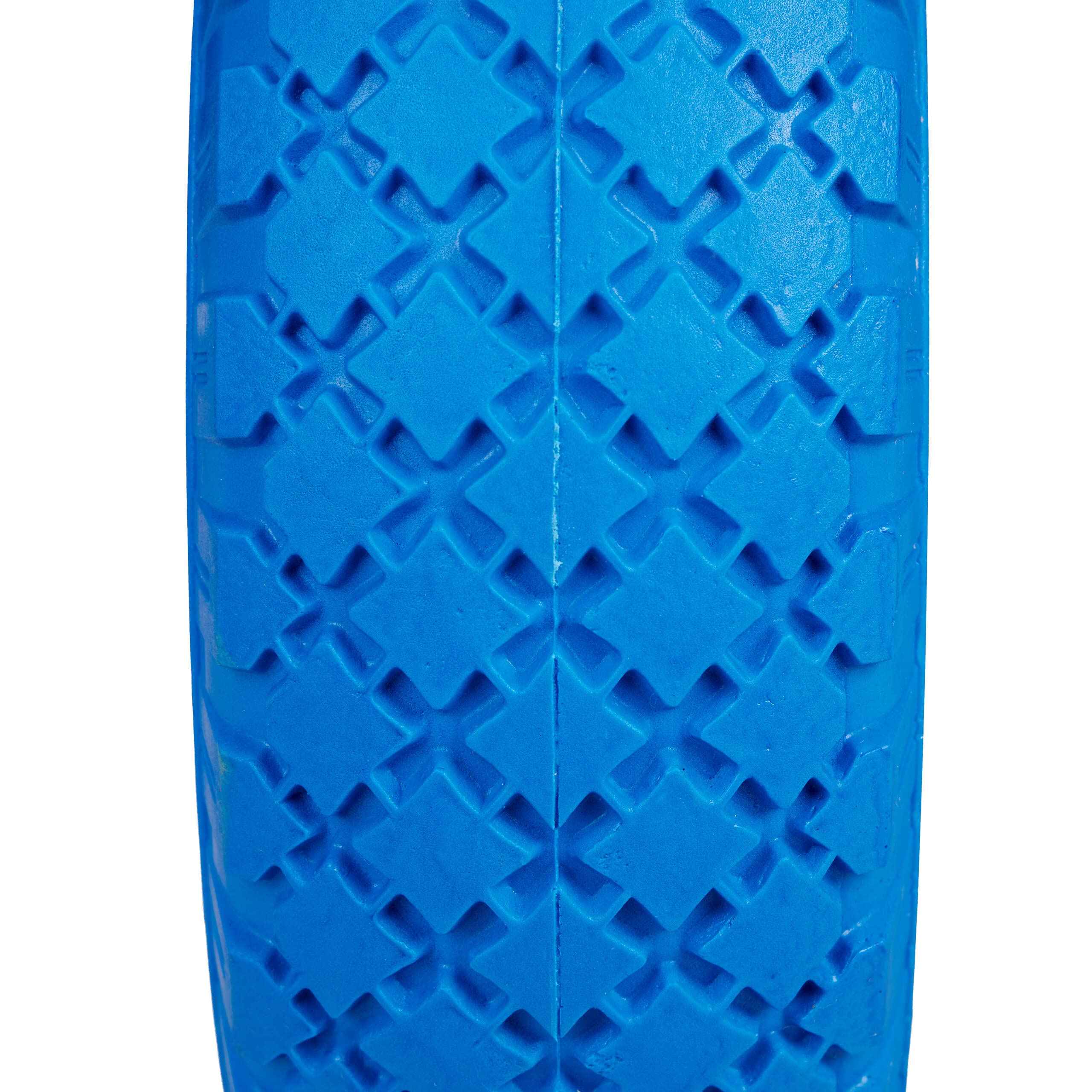 Relaxdays Ruota per Carrello 3.00-4, Set da 2, Gomma Piena, Cerchione in Acciaio, Antiforatura Fino a 100 kg, Nero Blu