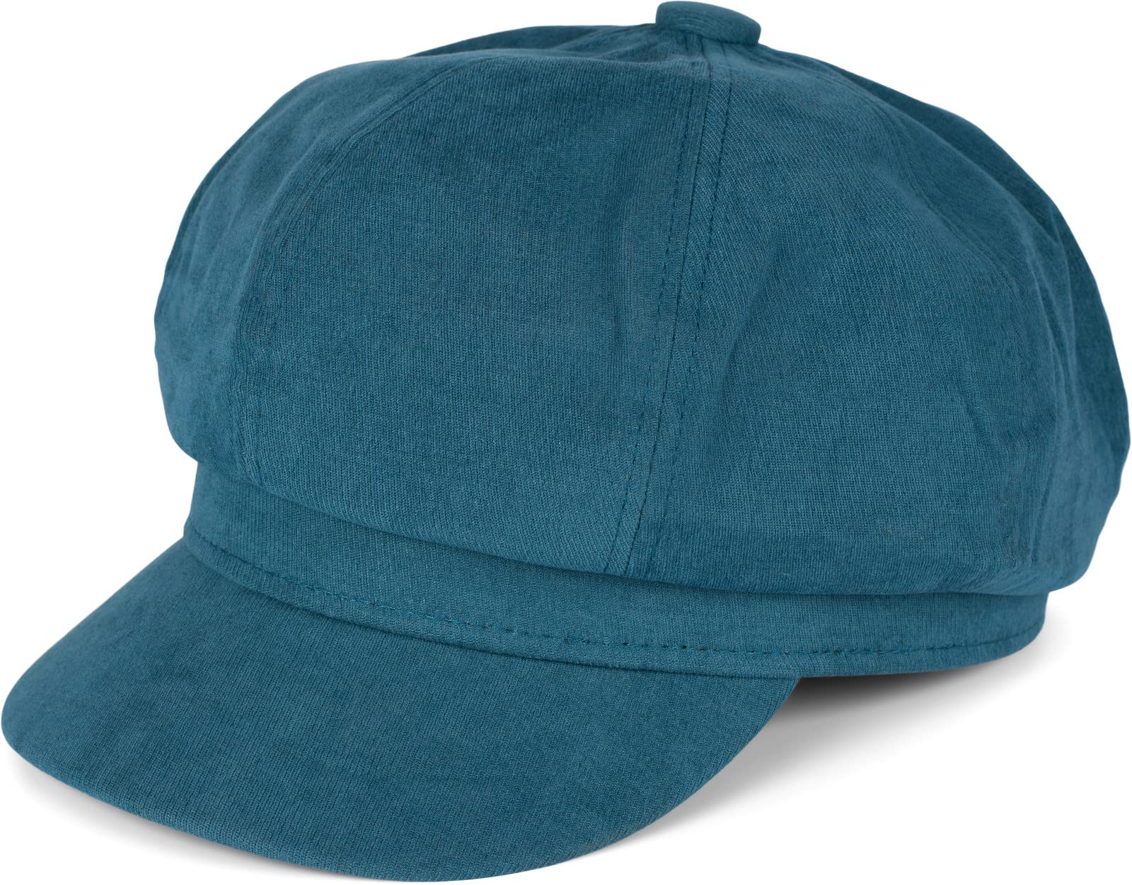 styleBREAKER Ladies Balloon Cap - Soft Fabric Peaked Vintage Bakerboy Newsboy Cap 04023086, Petrol