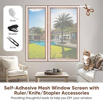 Save 50% - MYPIN Self Adhesive Cat Window Guard Screen Mesh