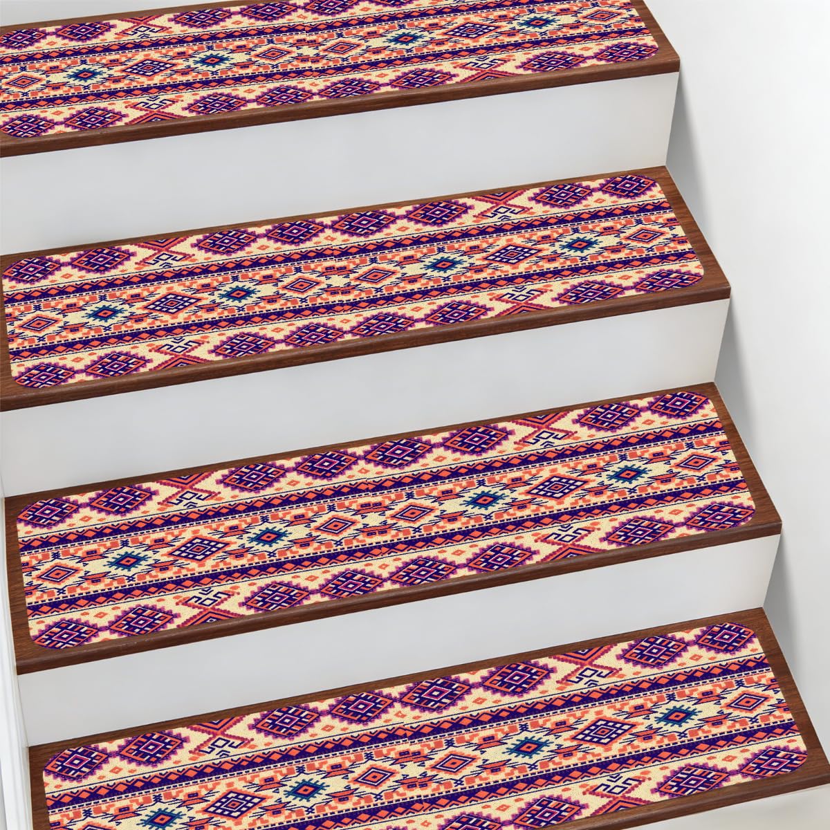 Alfombra para peldaños de escalera Mexpekil de 19,8 x 76,2 cm para proteger escaleras interiores