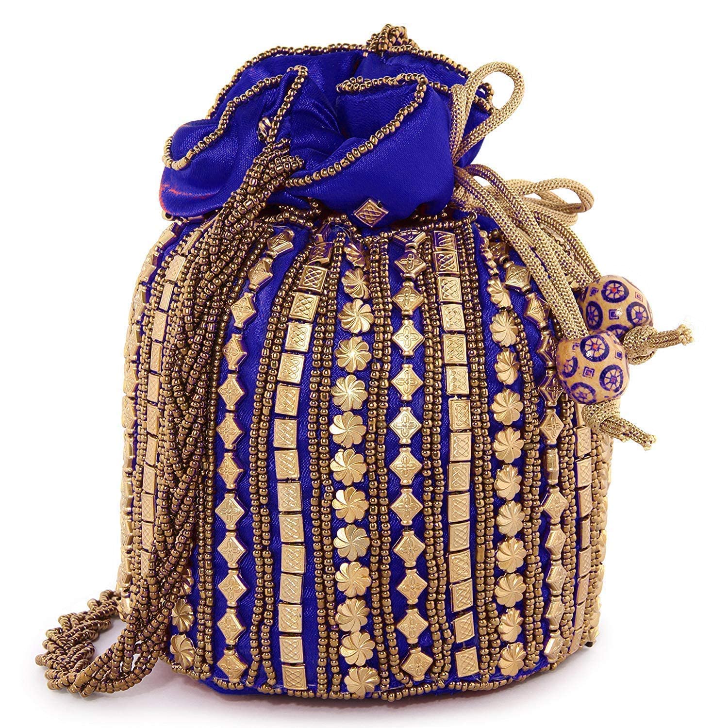 TI AMO Ethnic Rajasthani Silk Potli Bag Potli Purse Bridal Purse (Blue) (B0BB76JFT5) Amazon Price History, Amazon Price Tracker