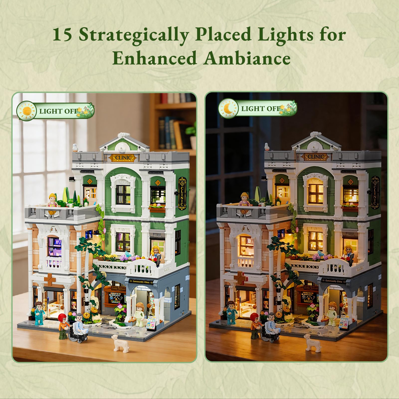 LUMIBRICKS Set di Illuminazione a LED per Costruzione di Mattoncini - Modello Architettura di Vista Stradale Urbana Creativa, Giocattolo da Costruzione con Luce per Adulti