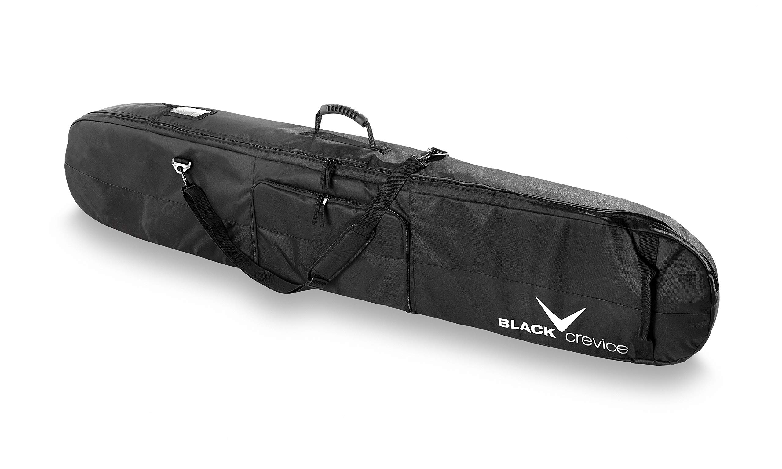 Black Crevice Snowboardtasche I Snowboard-Tasche mit Fach für Snowboard-Schuhe I robuste Snowboard Bag mit gepolstertem Schultertragegurt & Handtragegriff I Volumen: 35l I Maße: 170x26x8cm