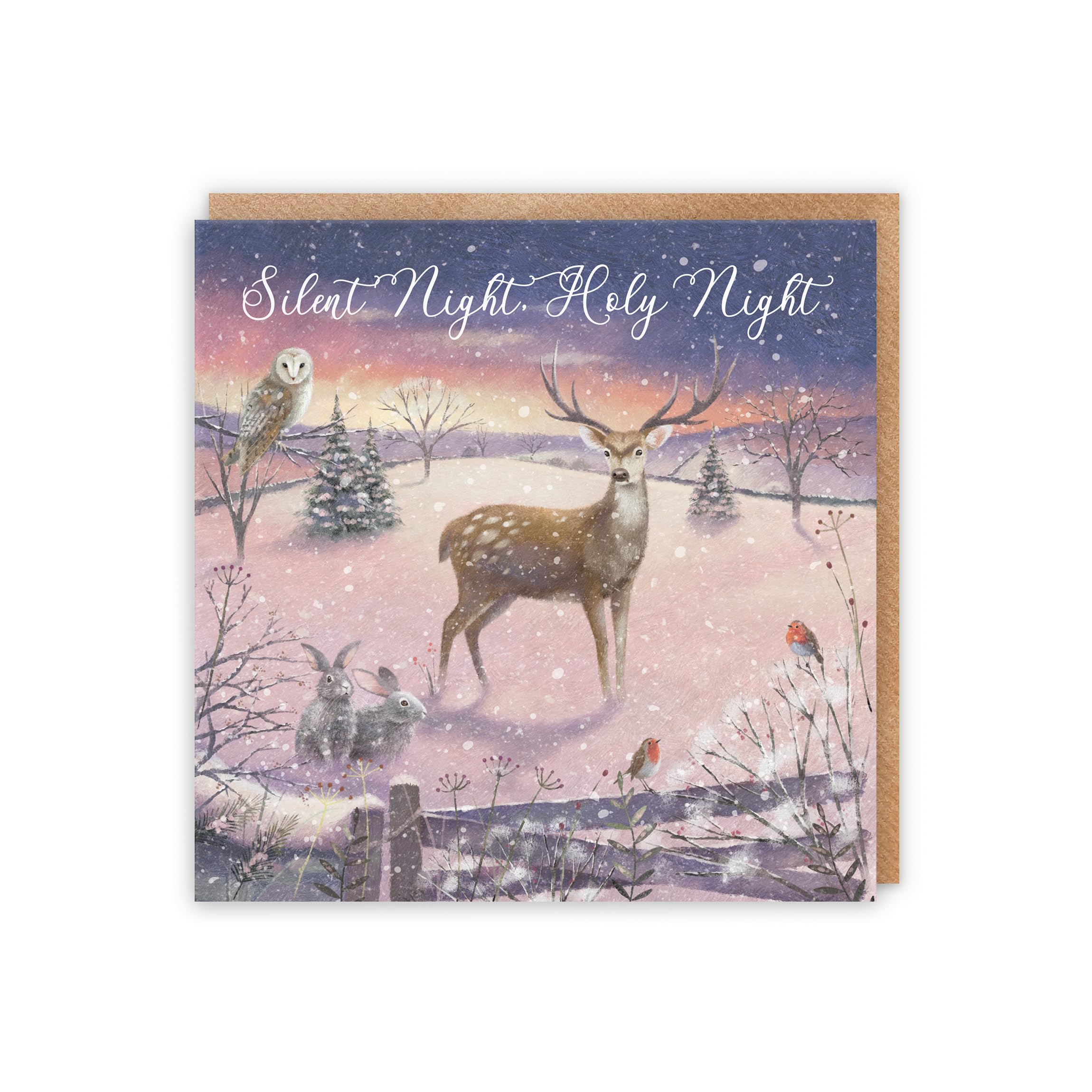 Hunts England - Individual Christian Religious Christmas Card - Silent Night Holy Night - 'The Stag' - Christmas Carol - May God Bless You At Christmas Time And Always - Image 3
