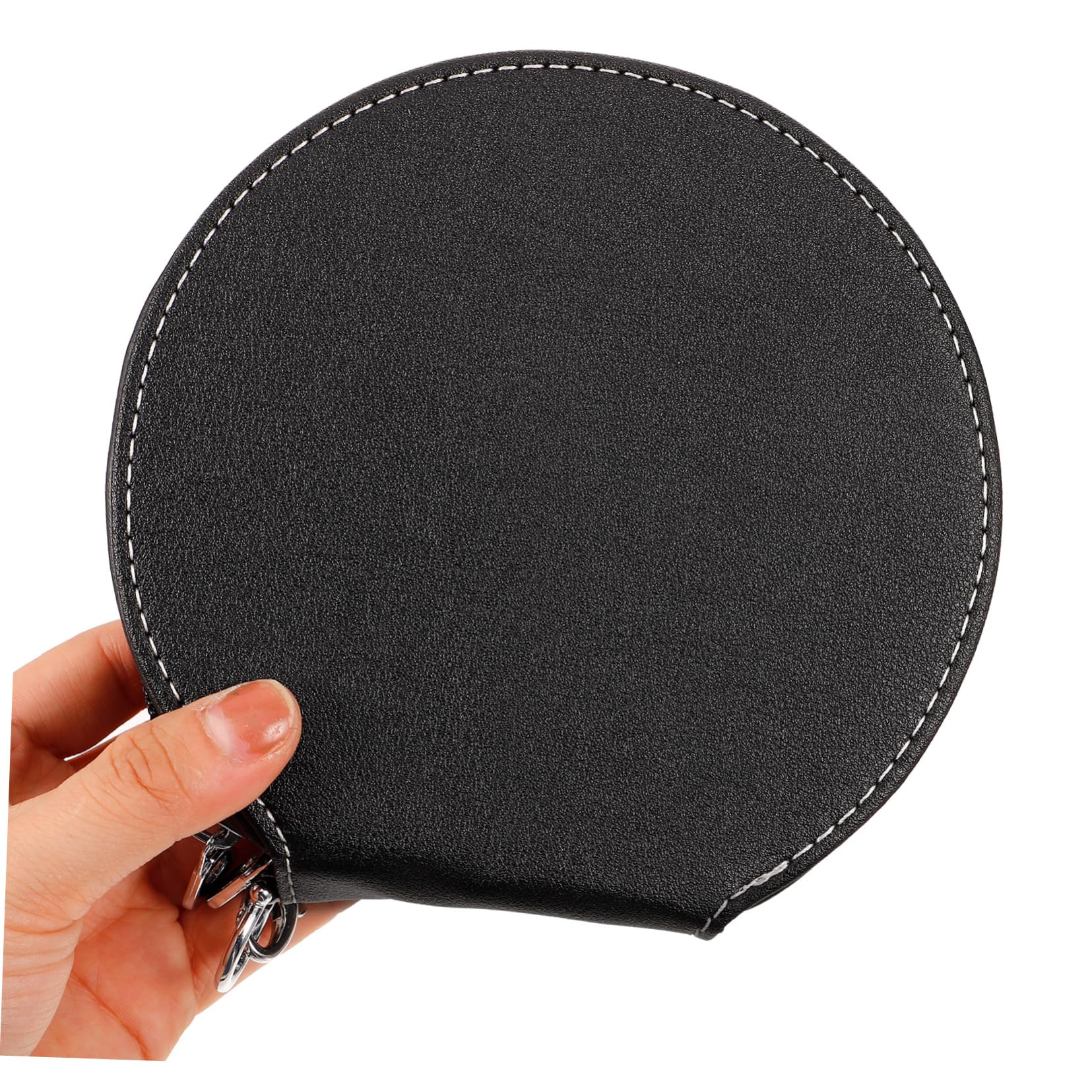 PartyKindom Porta CD per Auto capacità 20 Dischi, Custodia Sottile e Compatta in Pu Nero, Facile da Pulire Design Elegante, per Casa e Viaggio