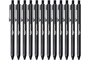 AmazonBasics Felt Tip Pens - Smooth-Writing, 1.2mm Black - 12 Pack
