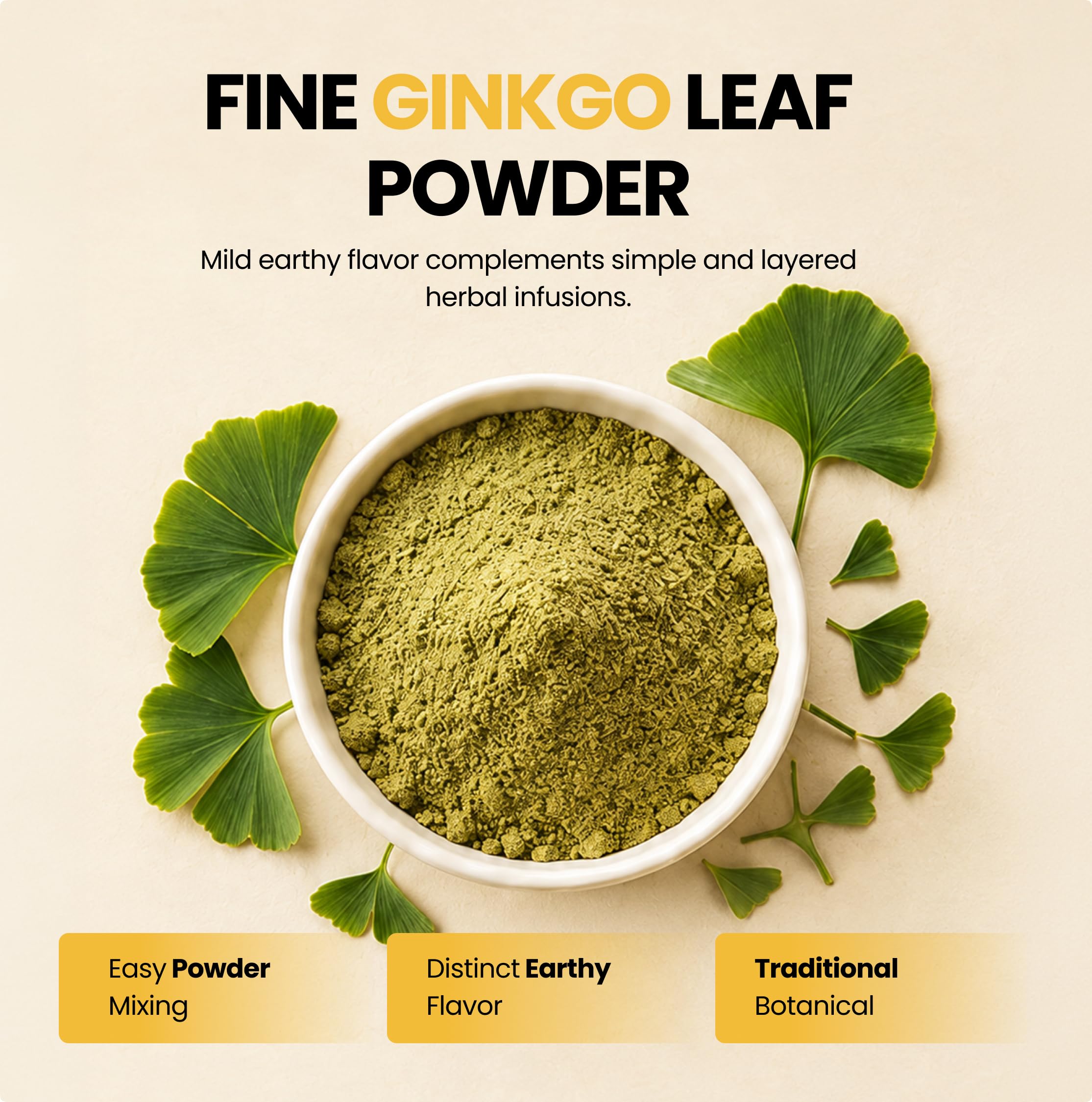 Herb To Body Ginkgo Leaf Powder – 4oz, Wildcrafted Ginkgo Biloba Organic Leaf Powder for Herbal Tea, Blends, and Traditional Botanical Preparations — Amazon image 4