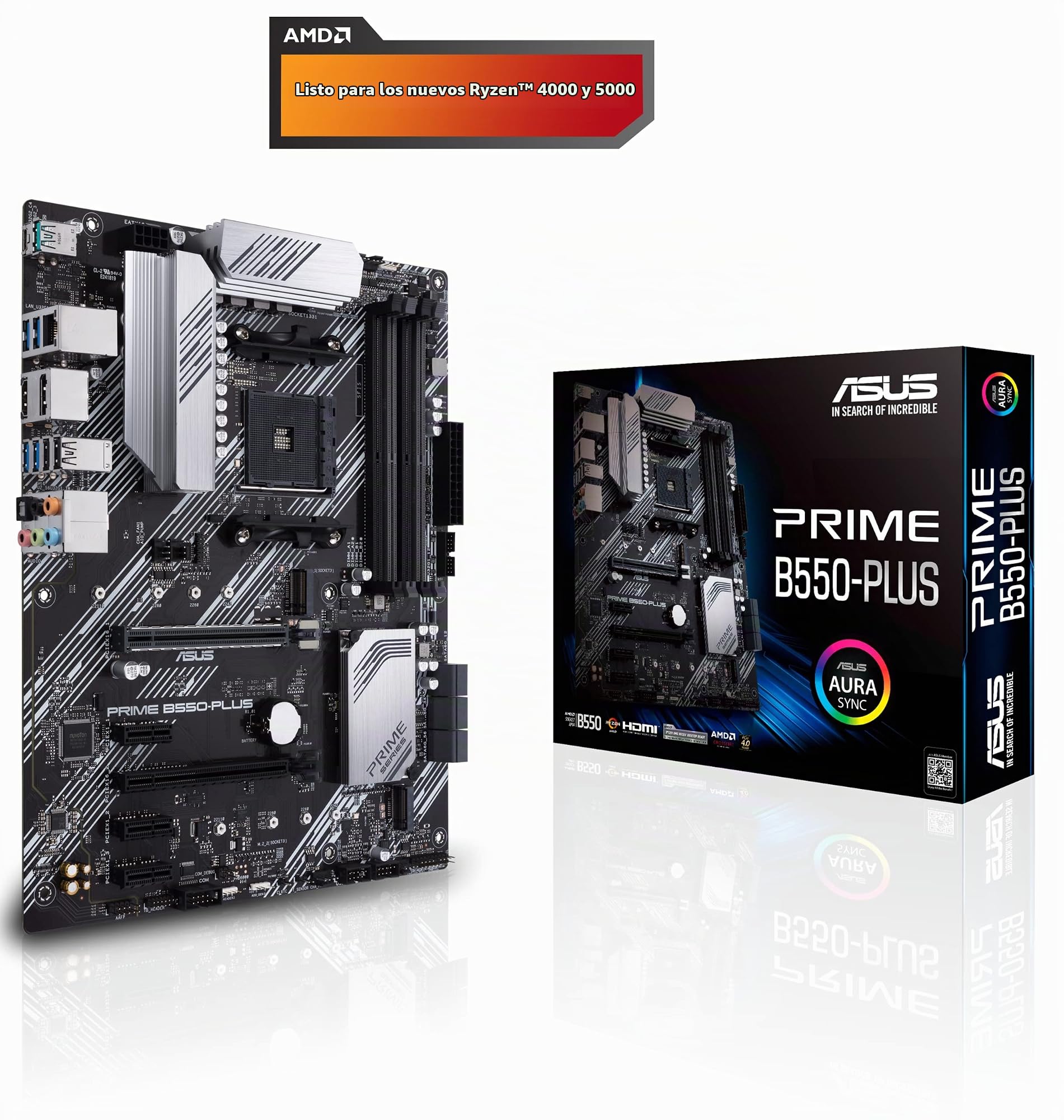 Amazon.com: ASUS Prime B550-PLUS AMD AM4 Zen 3 Ryzen 5000 y 3ª
