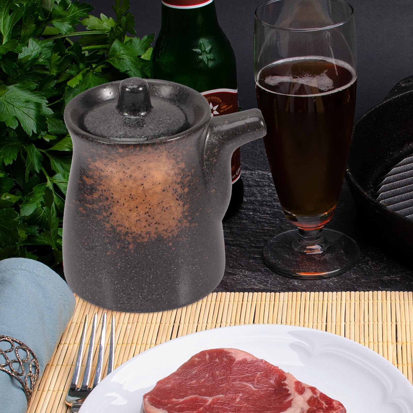 UPKOCH Bottiglia Di Salsa Di Soia in Ceramica Distributore Di Aceto E Olio Contenitore Per Condimenti 4.13X3.35X8.27In Design Igienico Resistente Casa Ristorante Cucina