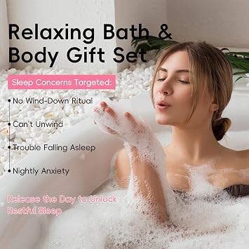Sakura Sleep Partners Set, 7Pcs Goodnight Bath & Body Care, Travel Size