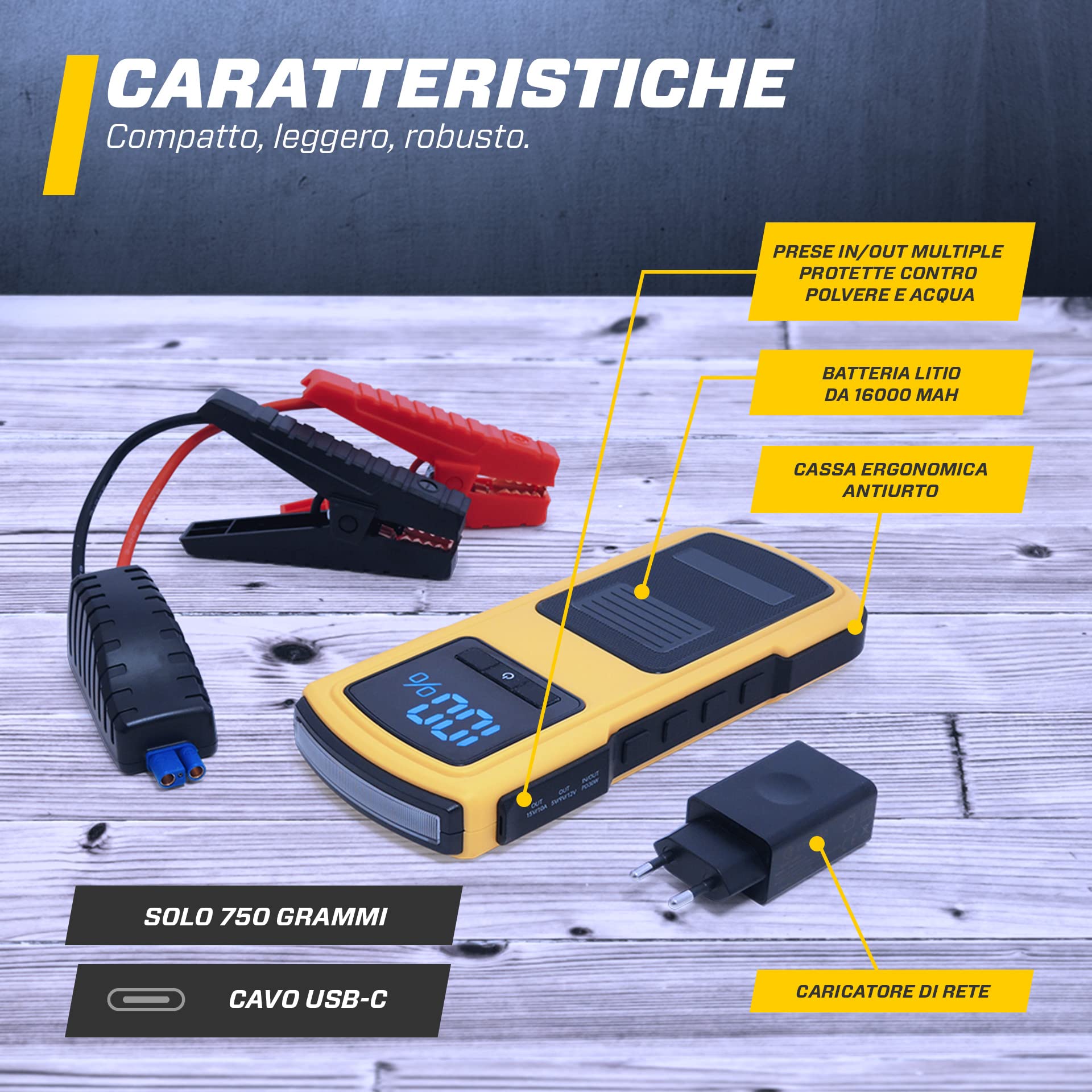 MAXTOOLS JSL360 Rozrusznik awaryjny 12 V 2100A do samochodów, terenowych, pojazdów terenowych, kamperów i pojazdów użytkowych, baterii, wyświetlacza LED i szybkiej ładowarki QC3.0