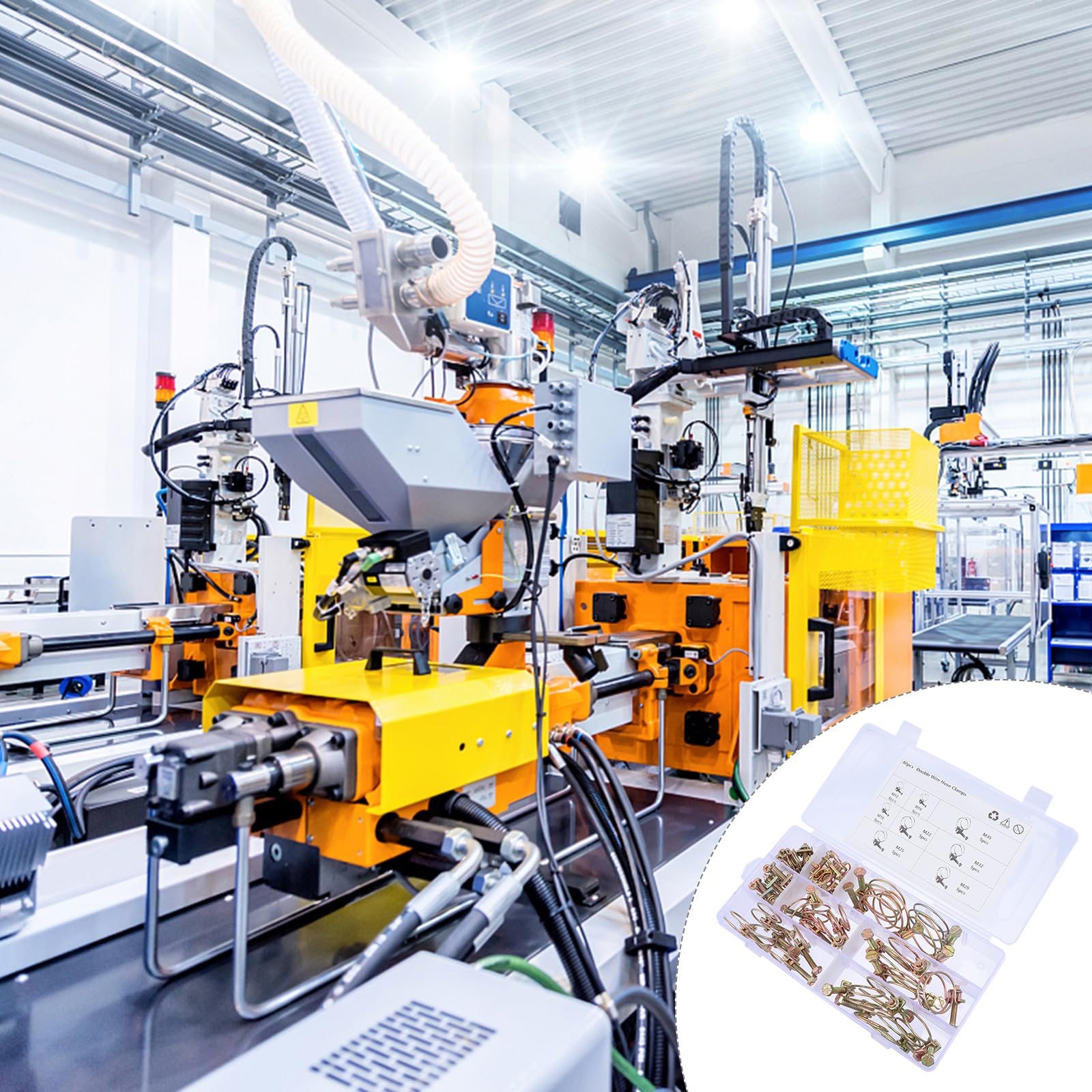 BETOOKY Verstellbare Schlauchschellen mit Doppel 40 Stück aus Eisen 8 Verschiedene Größen Schützen vor Schlauchquetschungen Geeignet für Industrielle und Private Anwendungen