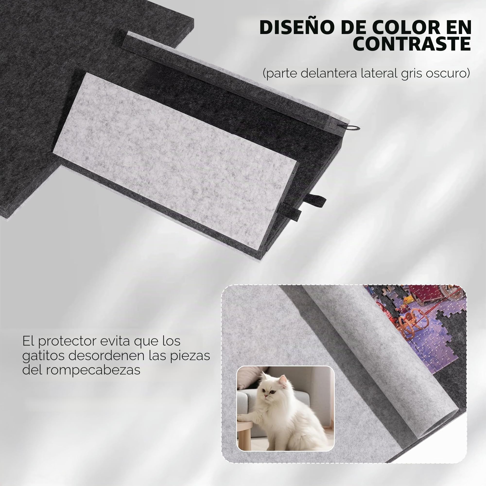 Tektalk Tablero de rompecabezas plegable con 6 cajones de colores, mesa de rompecabezas portátil para adultos, mesa de rompecabezas de fieltro súper ligera con cubierta, almacenamiento para 1500,